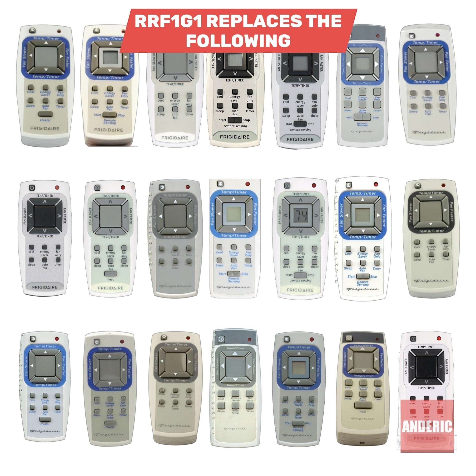 Télécommande générique RRFRIG01 pour climatiseur de fenêtre Frigidaire