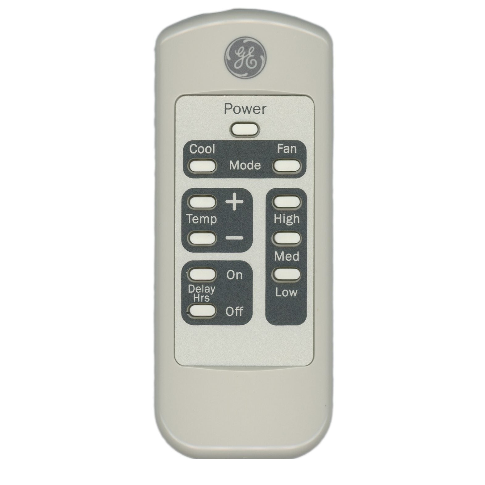 The GE General Electric WJ26X21700 Air Conditioner Remote Control offers buttons for power, mode, fan speed, temperature, timer, and on/off—making it a perfect replacement for your GE WJ26X21700 unit.