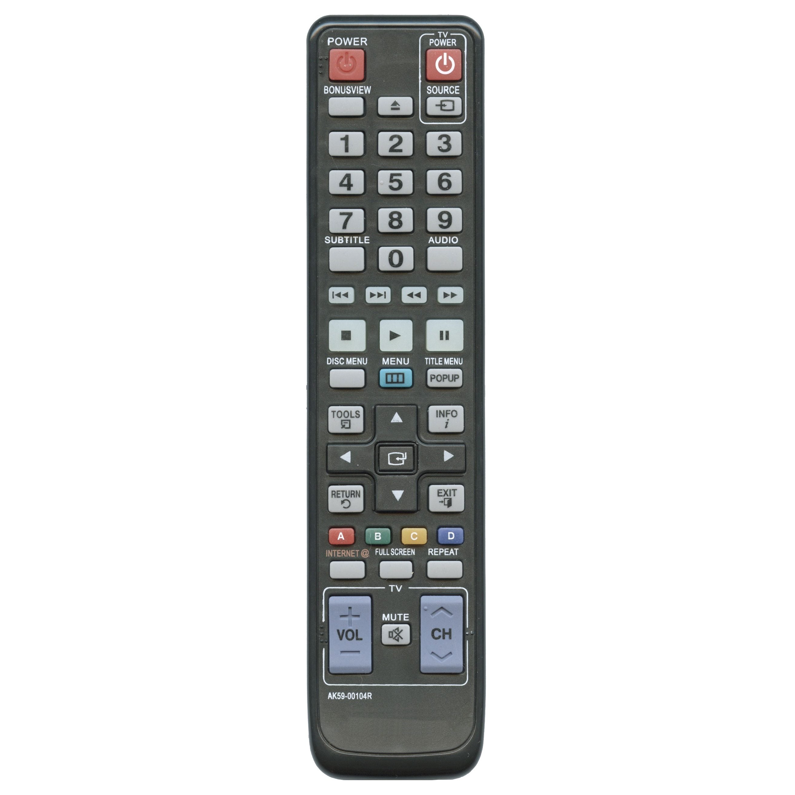 Control remoto genérico AK5900104R para Blu-ray Samsung