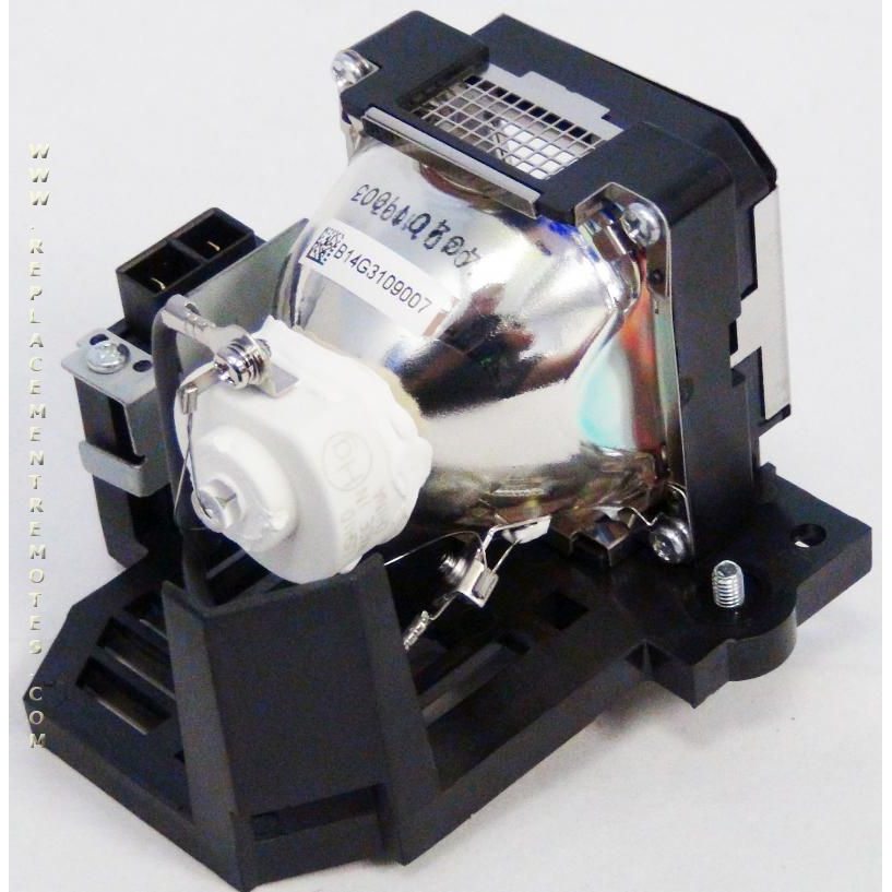 The Generic PKL2312UP for JVC Projector Lamp Assembly is a black projector lamp module with a Genuine Original Ushio Bulb and various mounting components, perfect for replacing your JVC projector lamp. Displayed on a white background, it guarantees optimal performance.