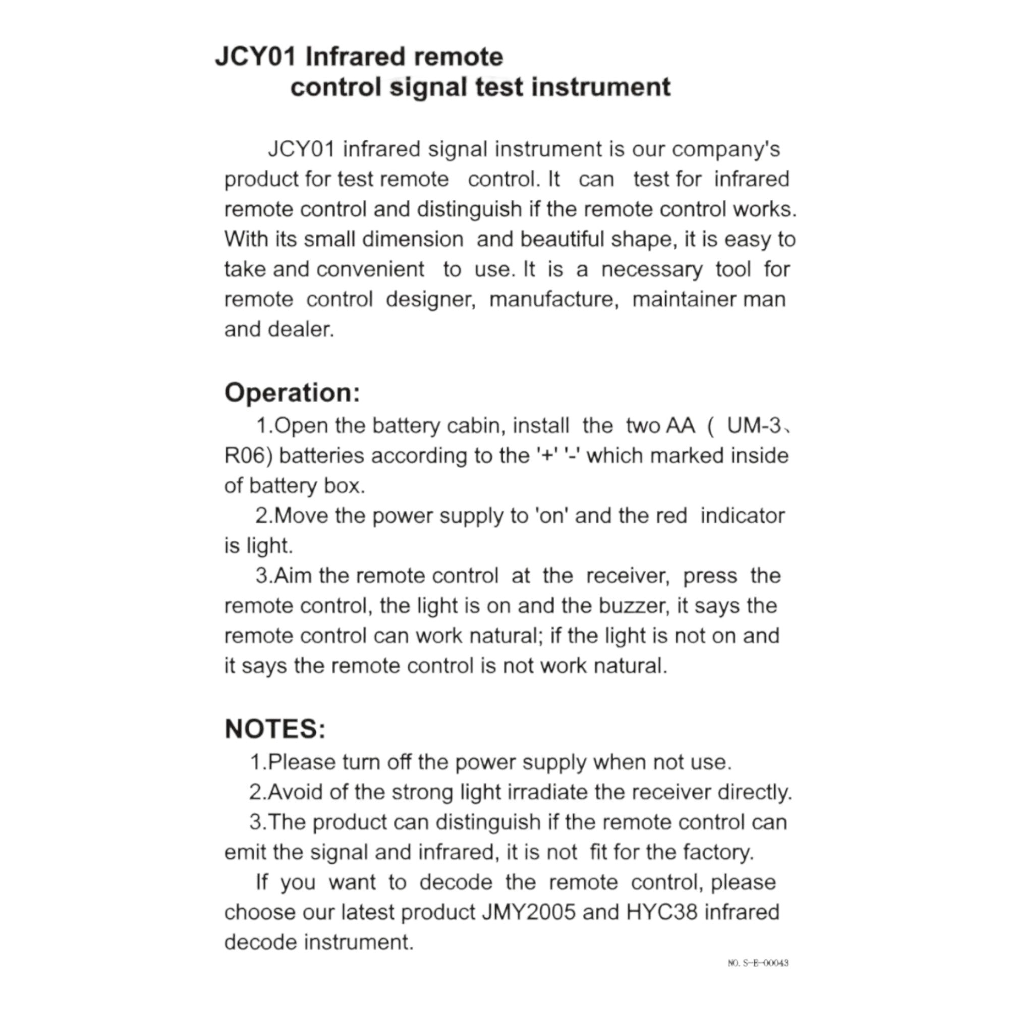 Solución genérica RRJCY01 para reparación y prueba de señales infrarrojas IR