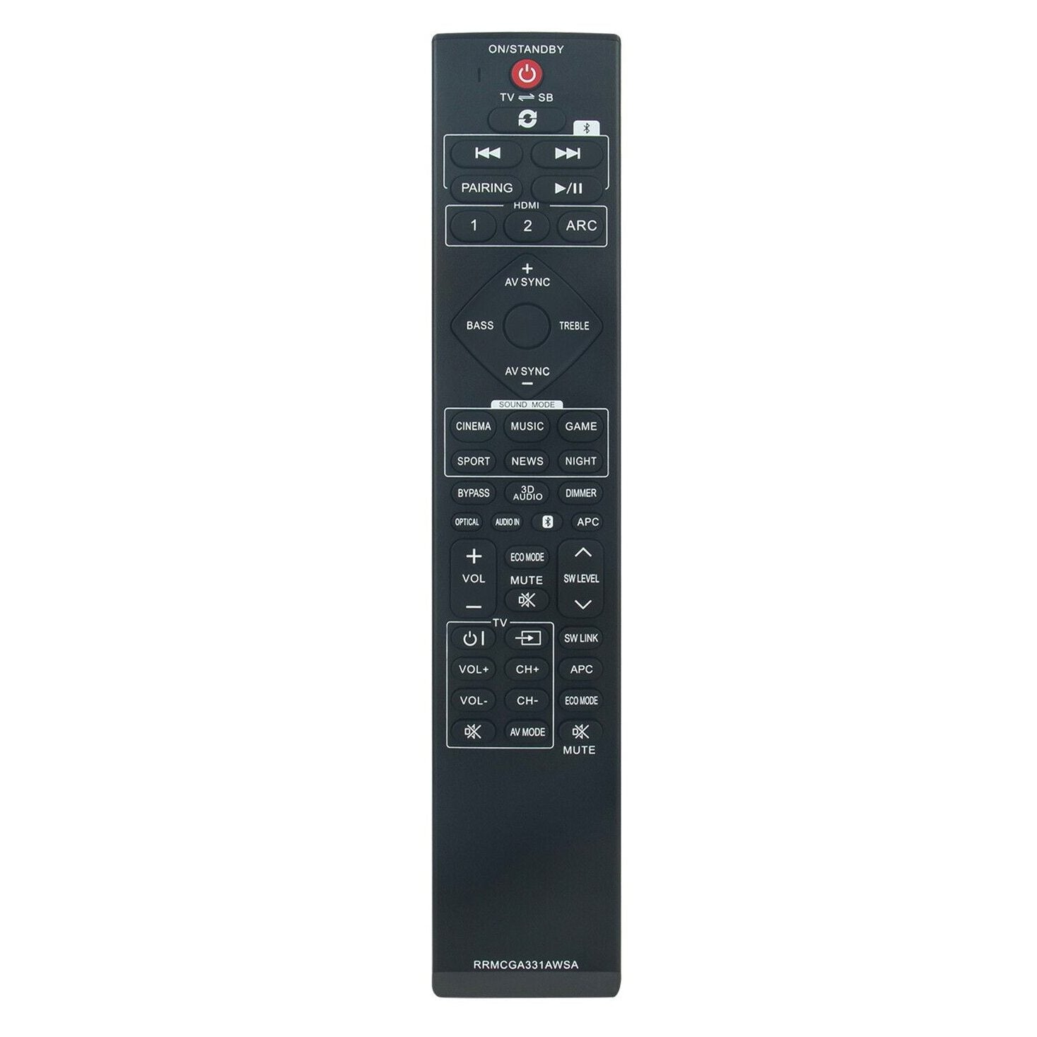Control remoto genérico RRMCGA331AWSA para barra de sonido Sharp - RRGA331AWSA