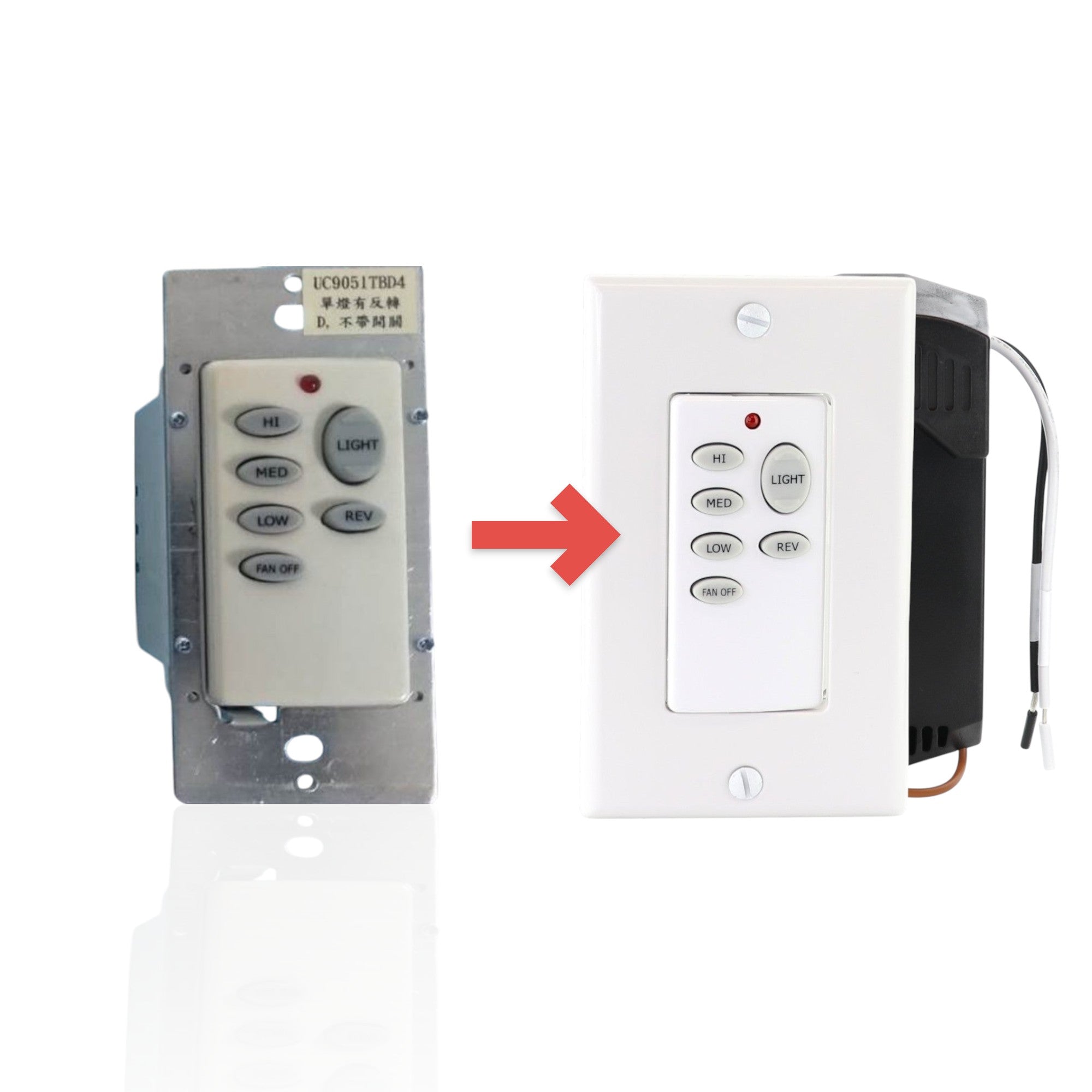 Télécommande filaire de ventilateur de plafond Dan's Originals UC9050TB4