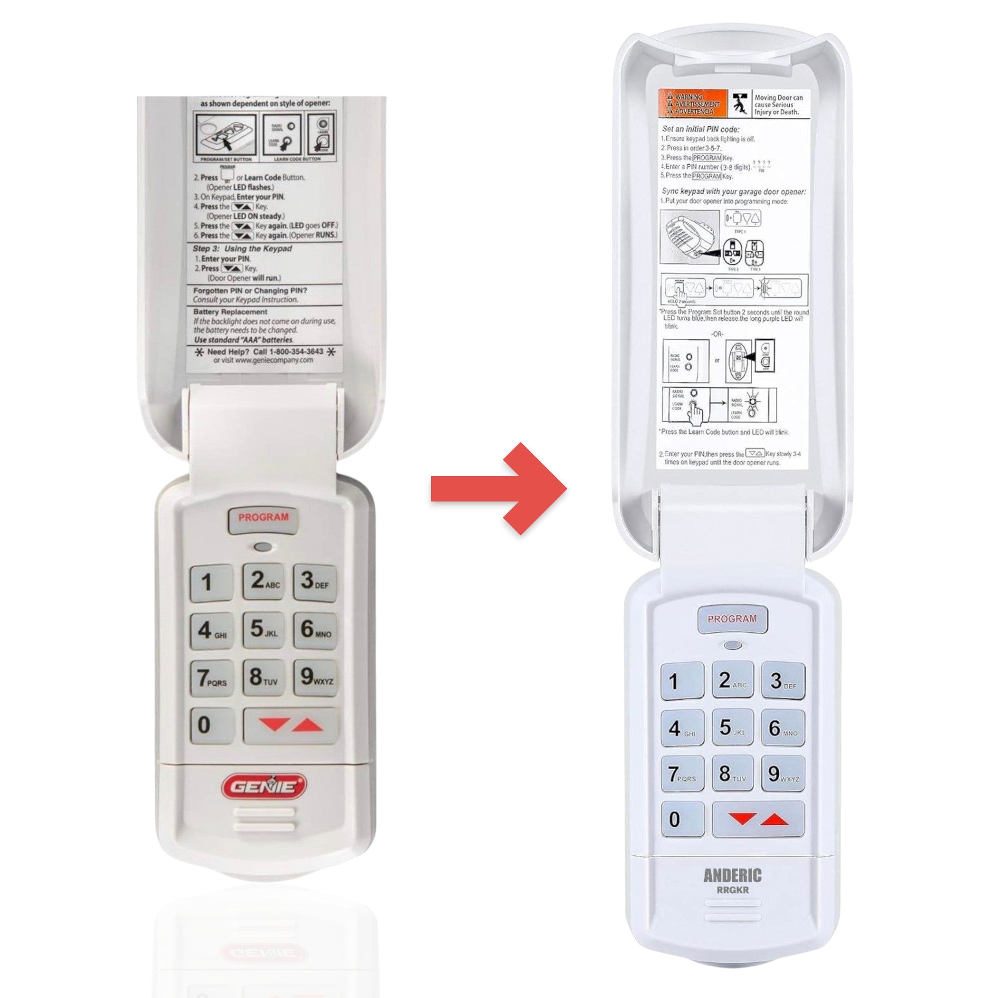 Télécommande d'ouvre-porte de garage à clavier Intellicode Genie GK-R
