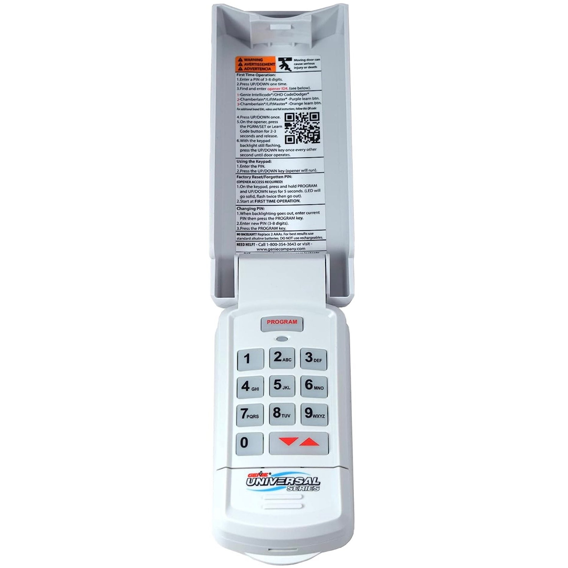 Clavier universel Genie GUK-R compatible avec les télécommandes d'ouvre-porte de garage LiftMaster, Chamberlain, Genie, Craftsman et autres