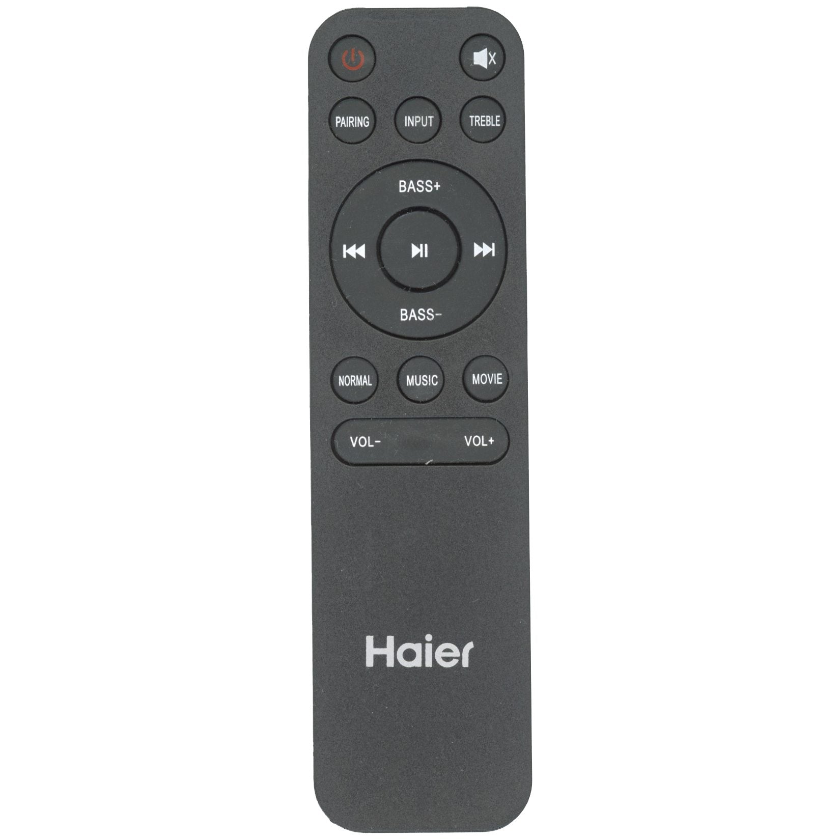 Haier 1.16.202807F0Y Sound Bar Remote Control for 2.1Ch System with Wireless Subwoofer - 116202807F0Y