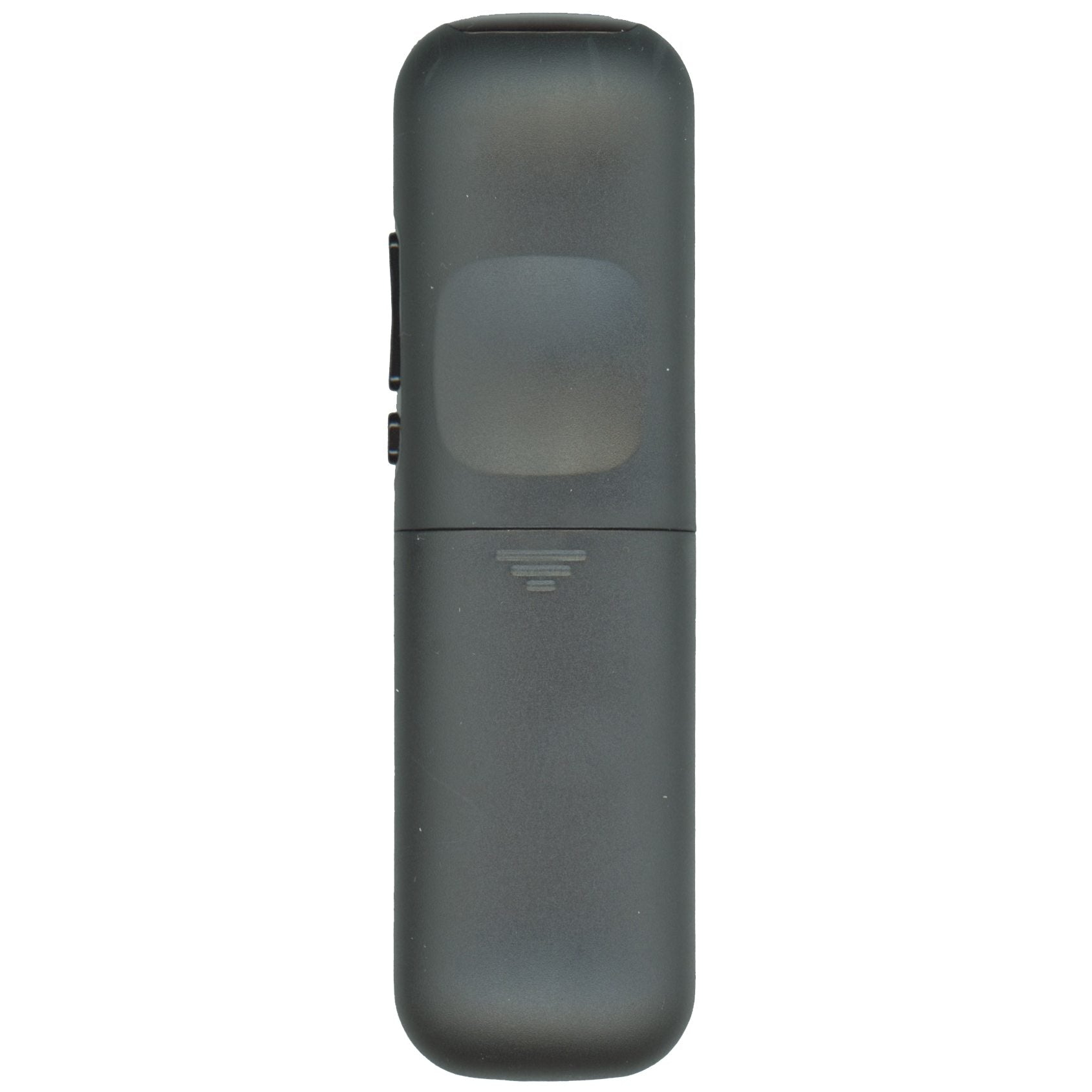 This sleek black, rectangular Haier HTRR01 Roku TV Remote Control boasts a small screen and side buttons, making it an ideal replacement for the Haier 101018C0005 or any Haier Roku TV to enhance your viewing experience effortlessly.