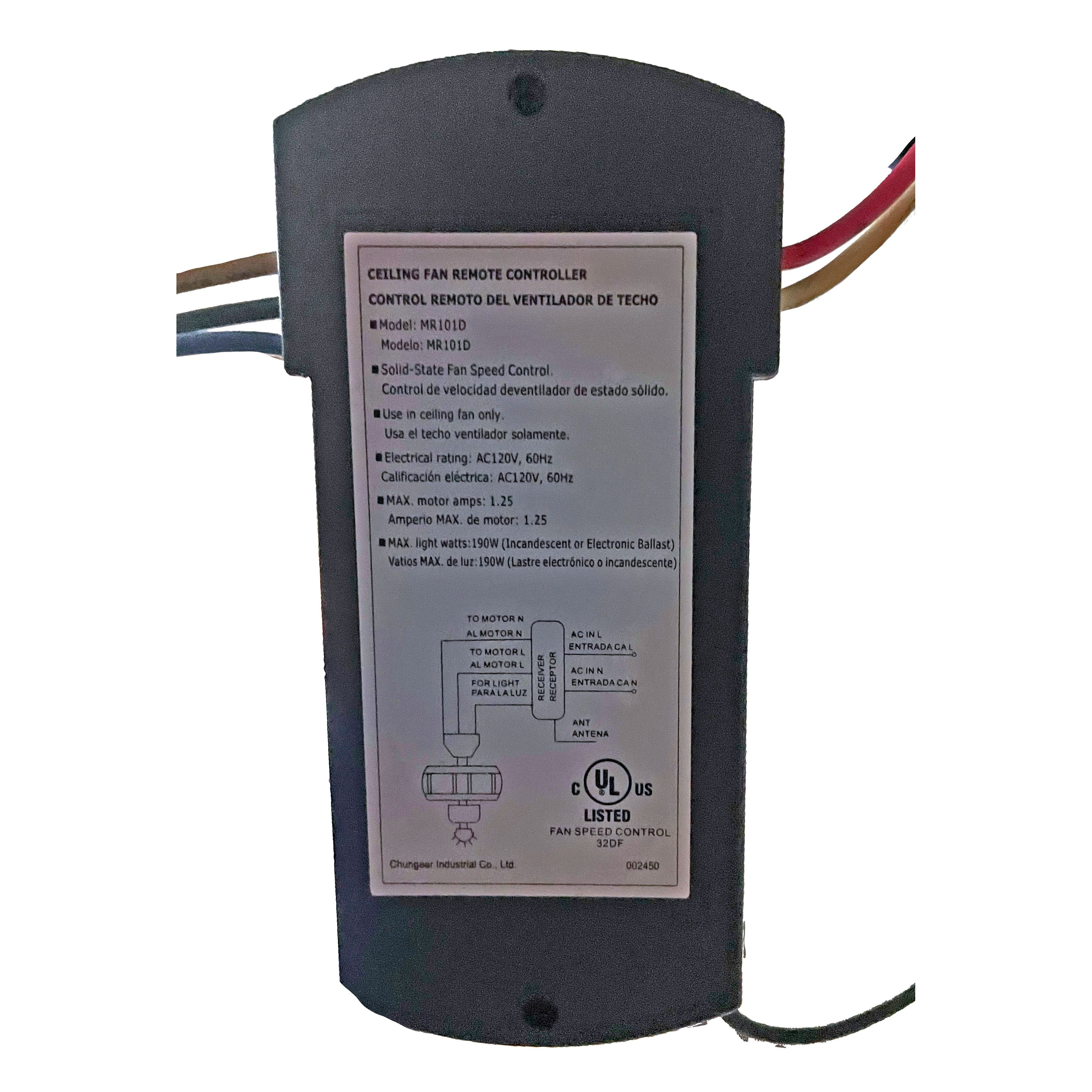 Récepteur de ventilateur de plafond Hampton Bay MR101D