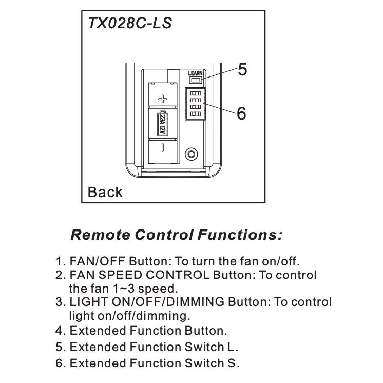 Control remoto para ventilador de techo Hampton Bay TX028C-LS
