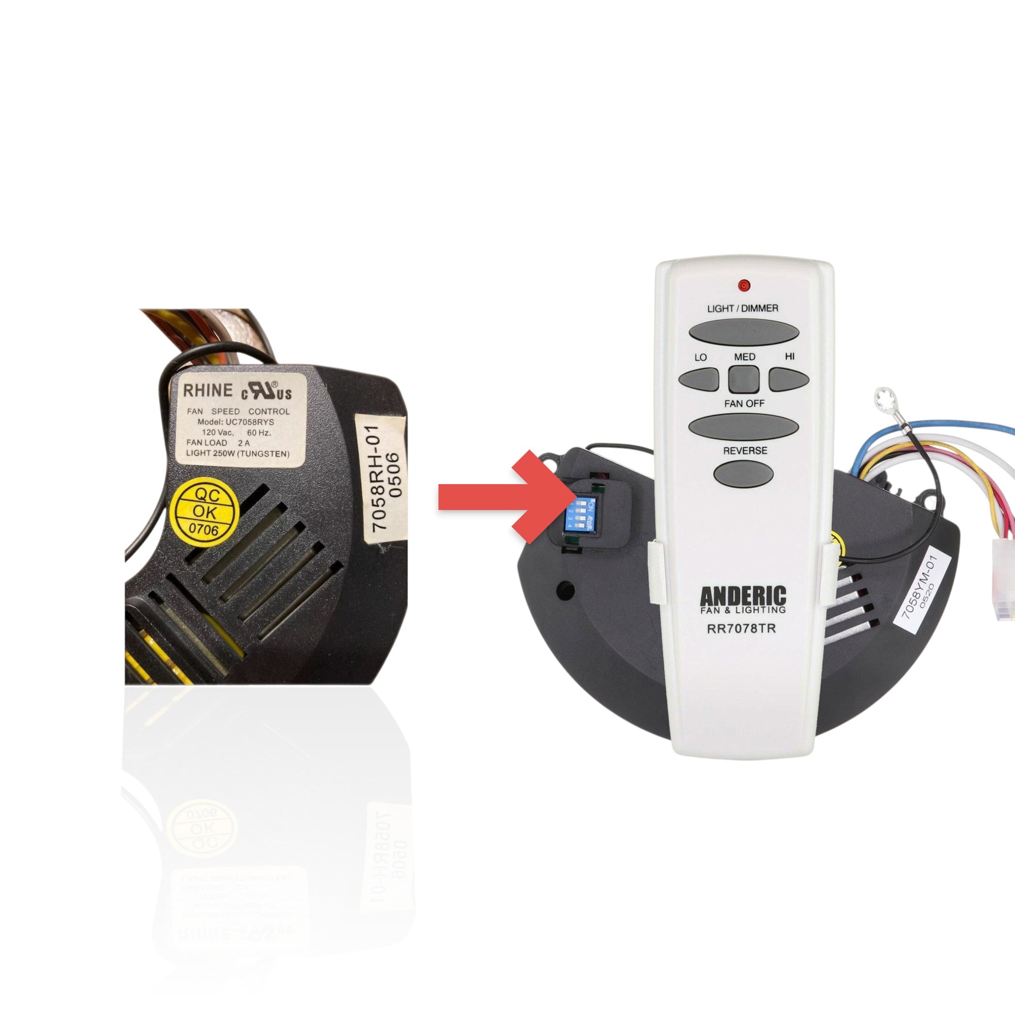 Récepteur de ventilateur de plafond Hampton Bay UC7058RYS
