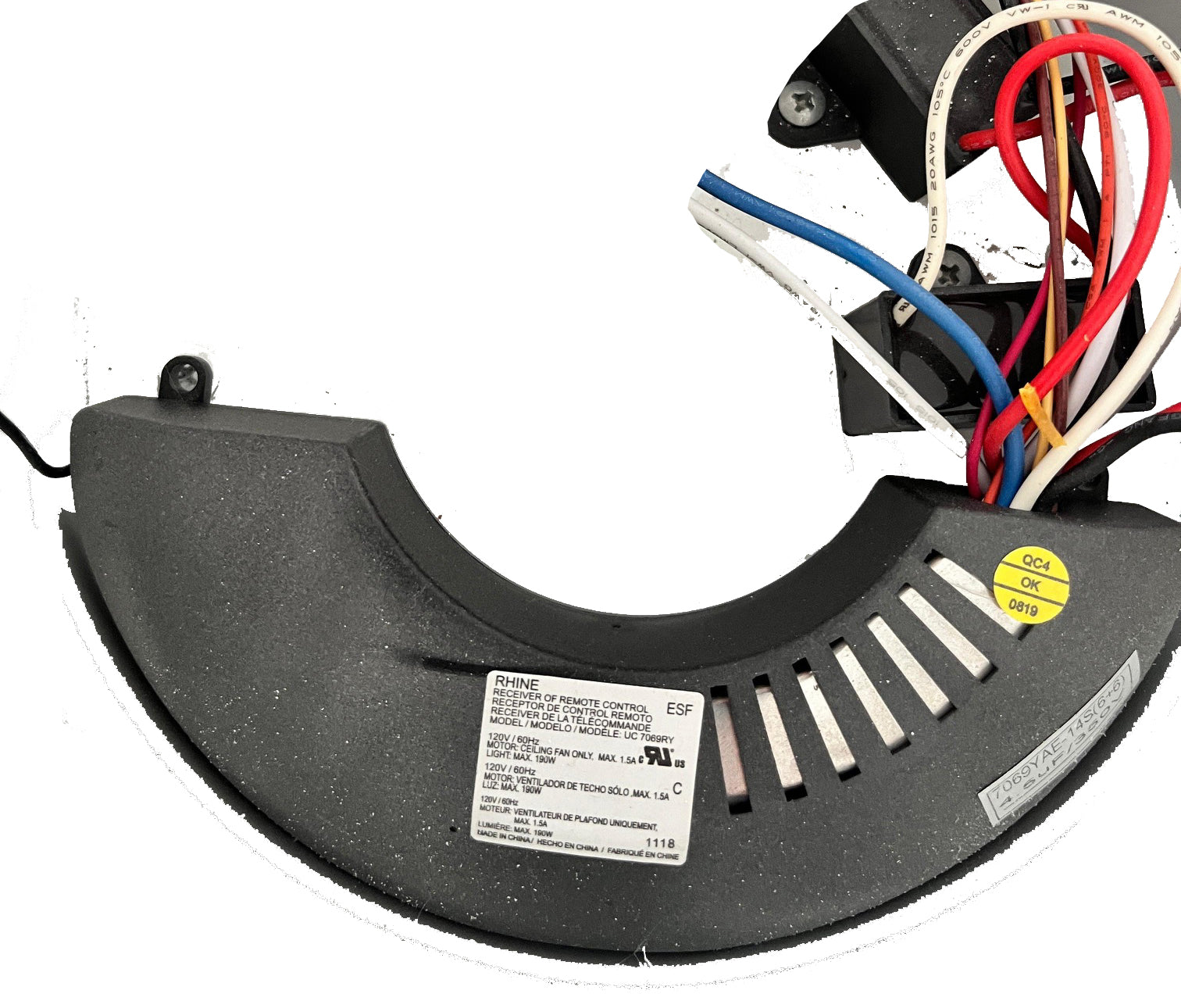 Récepteur de ventilateur de plafond Hampton Bay UC7069RY