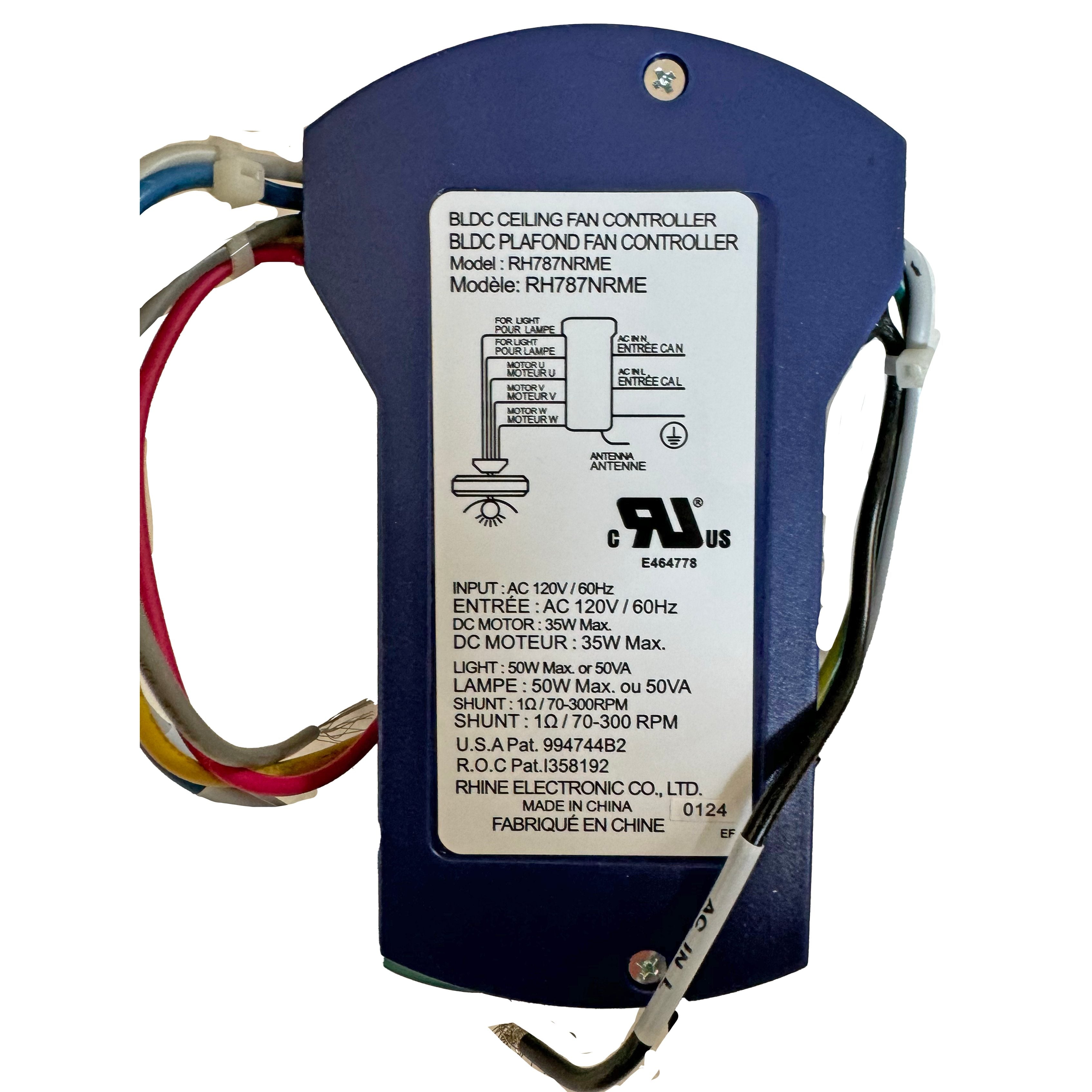 Récepteur pour ventilateur de plafond Harbor Breeze RH787NRME