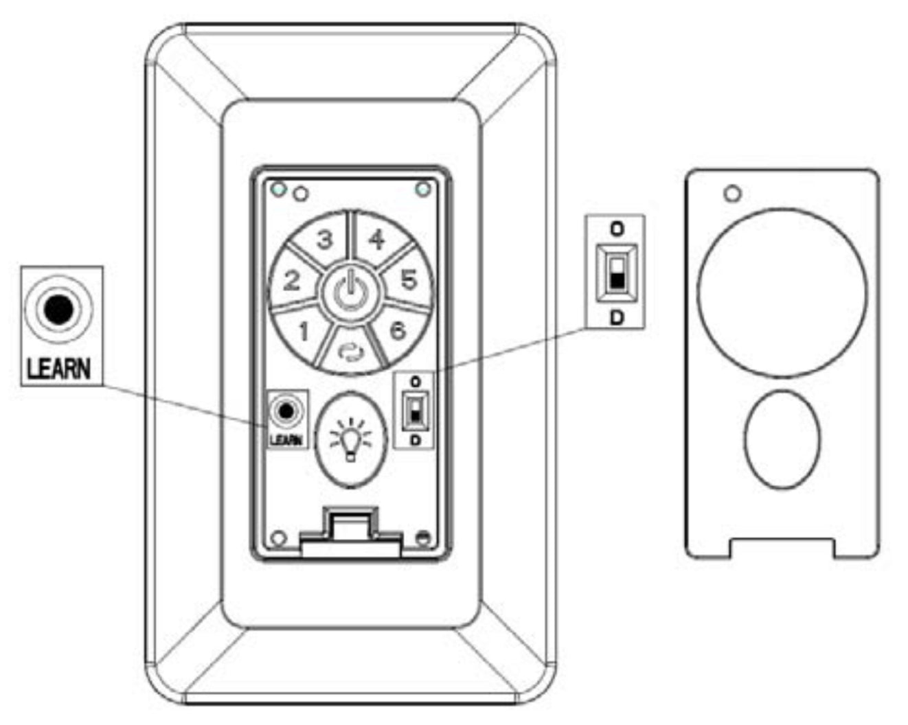 Control remoto para ventilador de techo Harbor Breeze 2AQZU-18023 con controlador de pared con cable de 6 velocidades