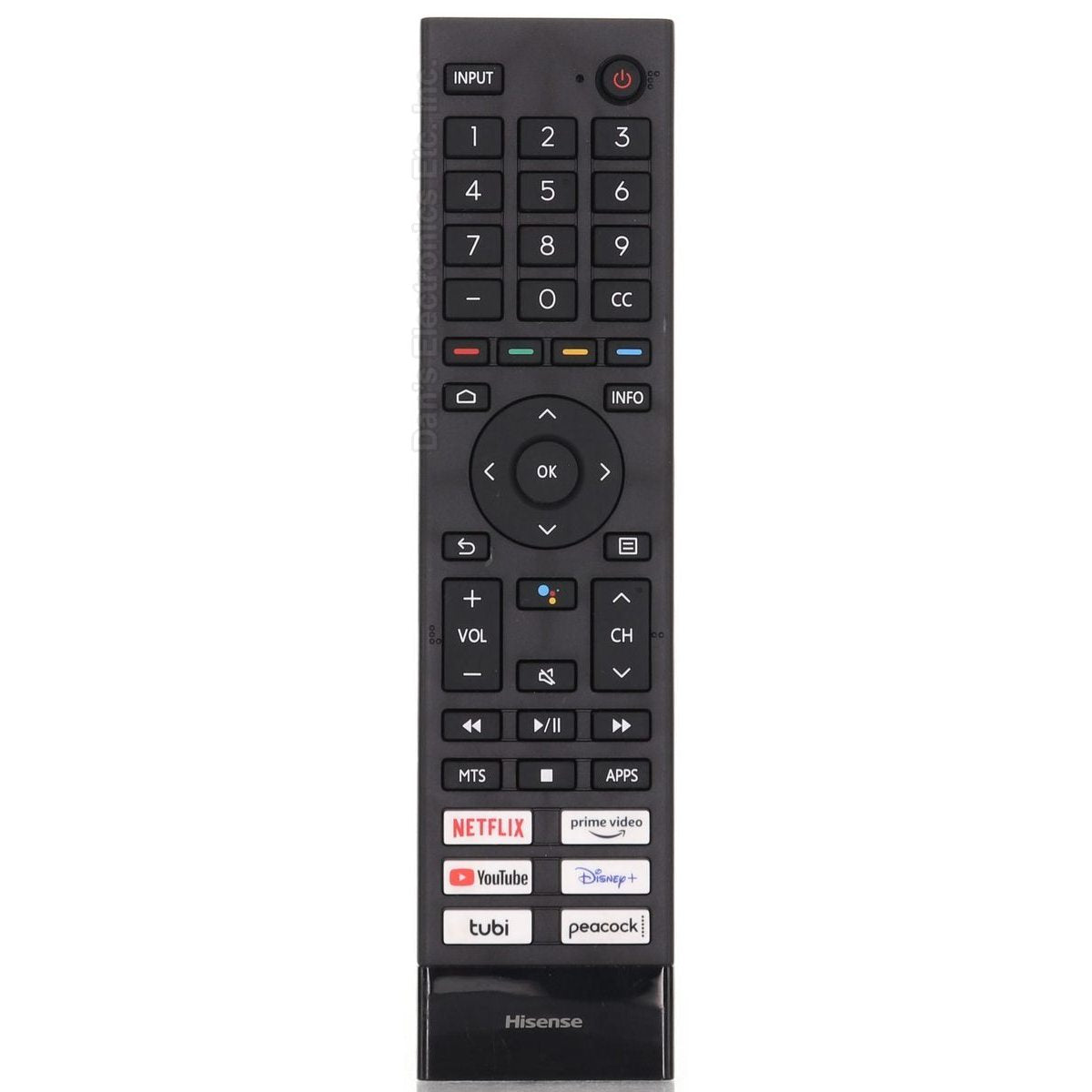 Hisense ERF3J80H Google Voice TV Remote Control | Netflix | Prime Video | Youtube | Disney + | Tubi | Peacock - 285119