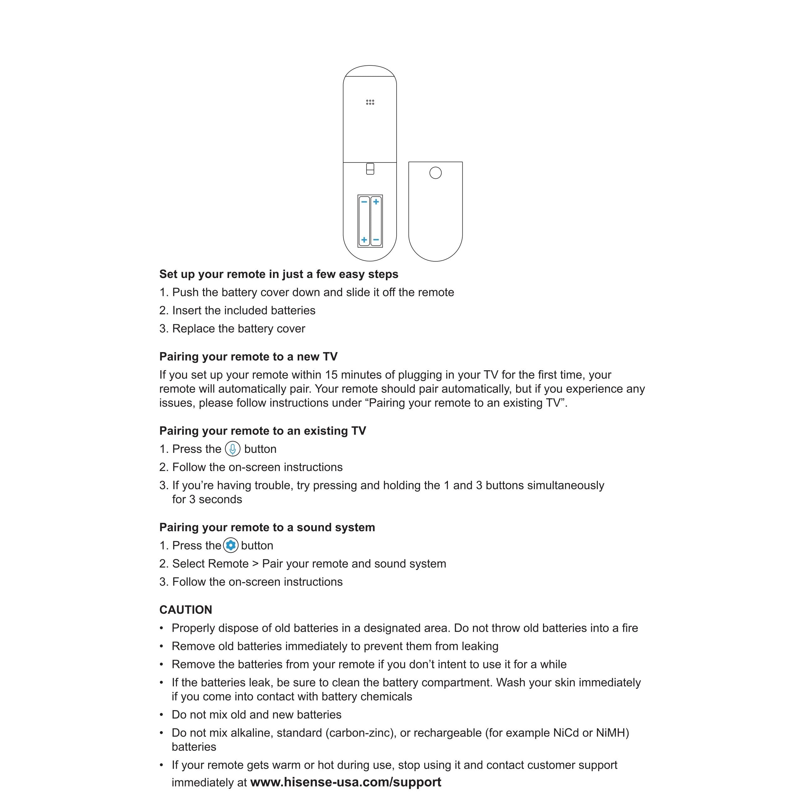 Control remoto de voz inteligente para TV Hisense MG3-R34010 Xumo XClass - 297107