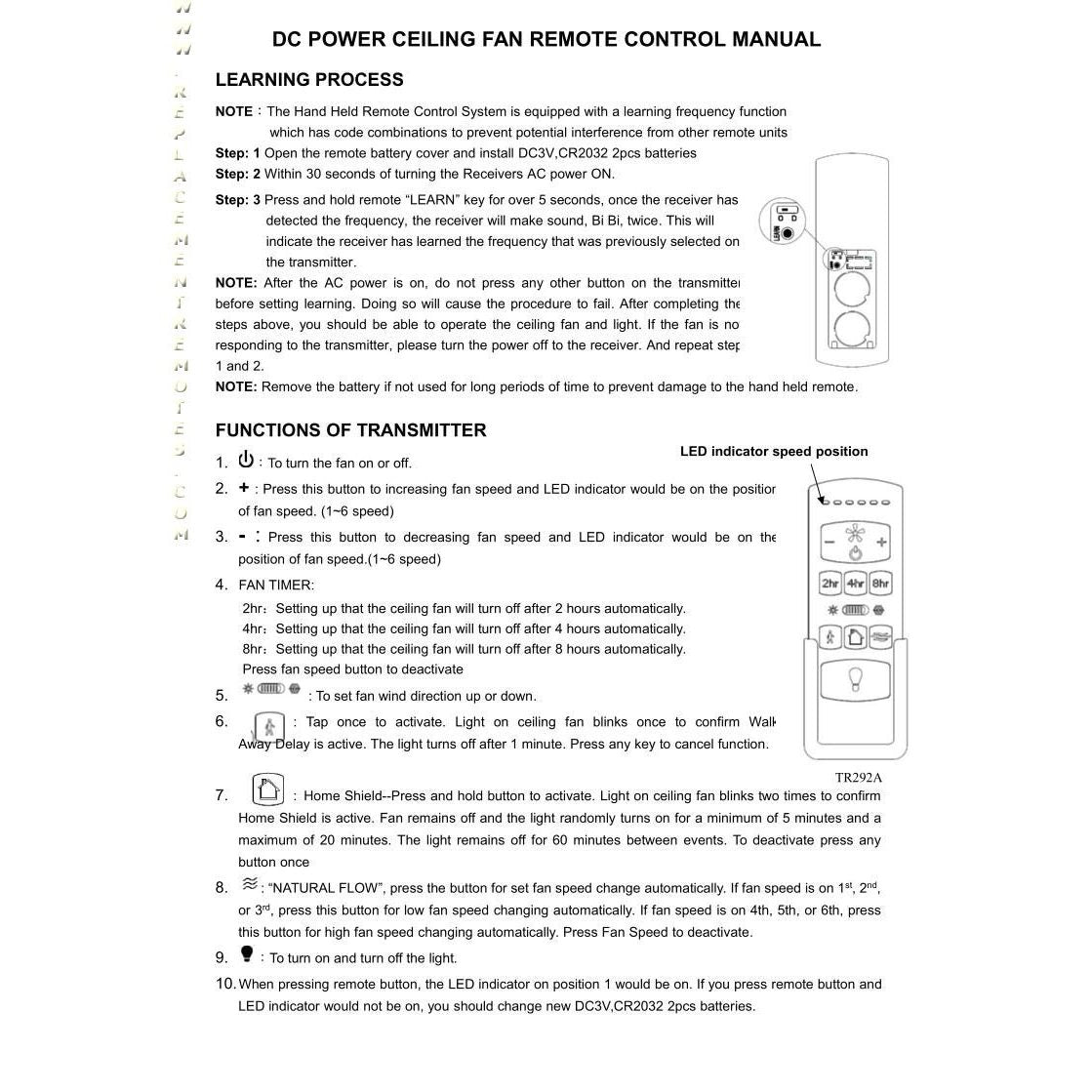 Control remoto para ventilador de techo Harbor Breeze KUJCE10612