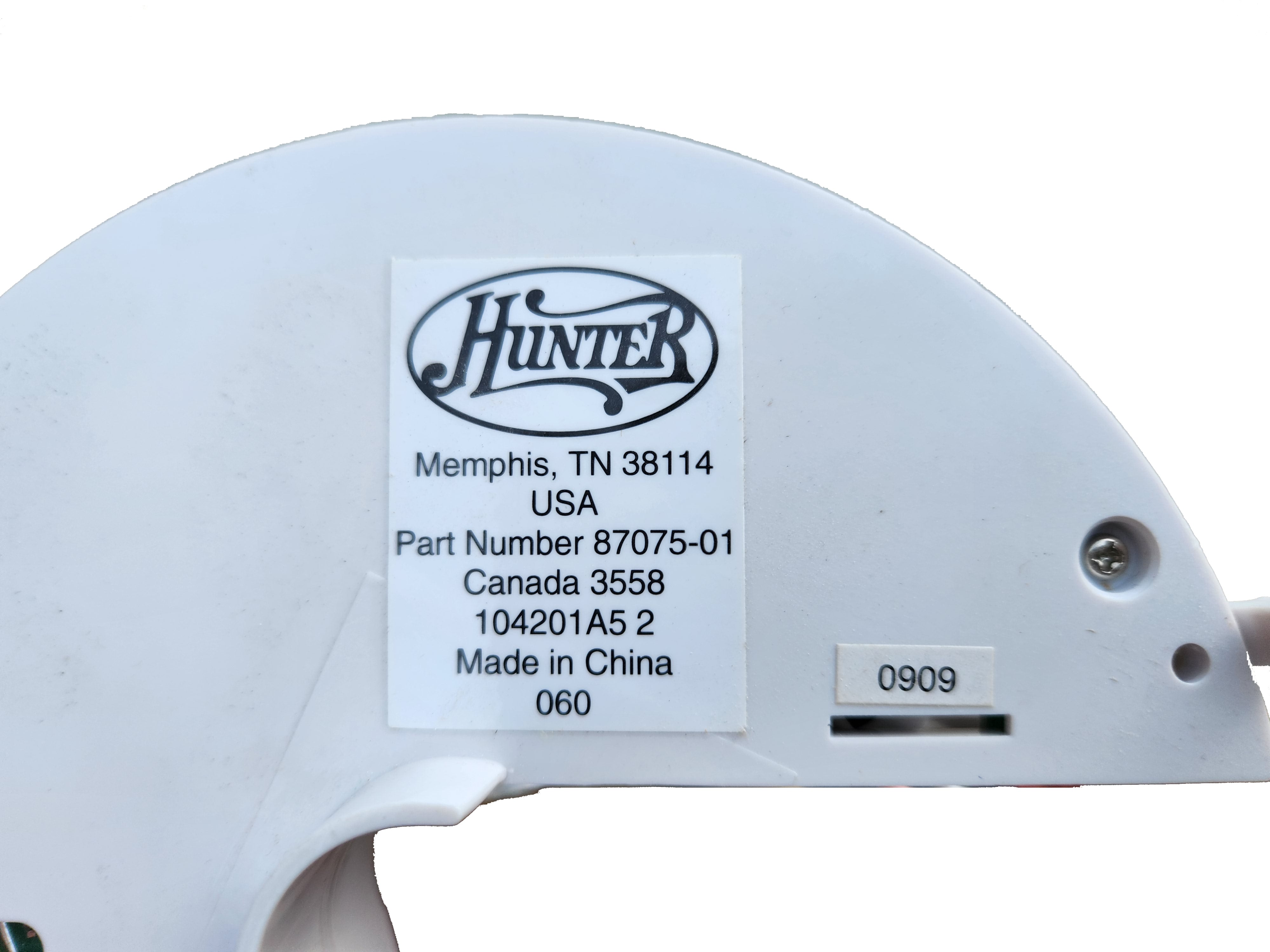 Hunter 87075-01 Ceiling Fan Receiver
