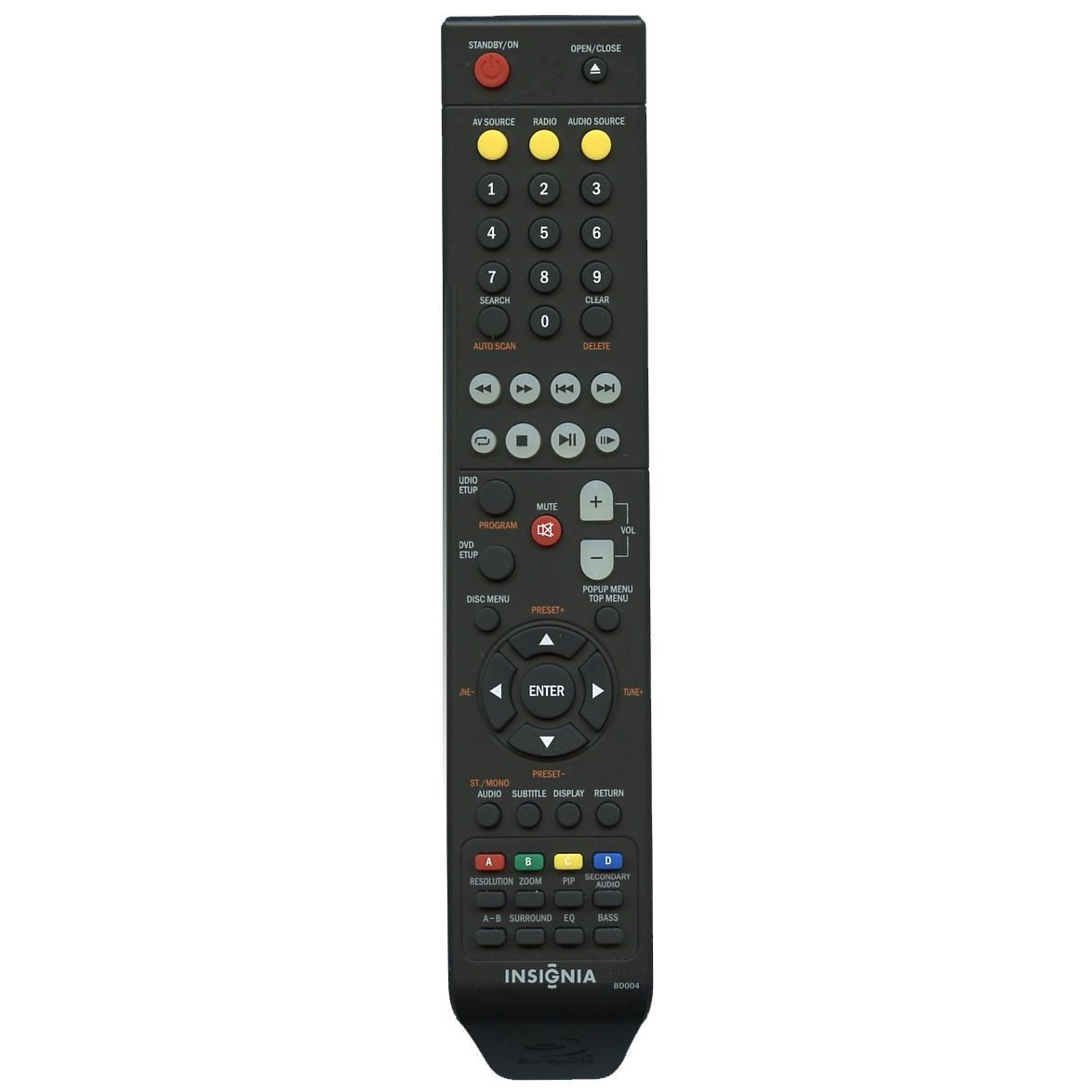 Control remoto para cine en casa Insignia BD004