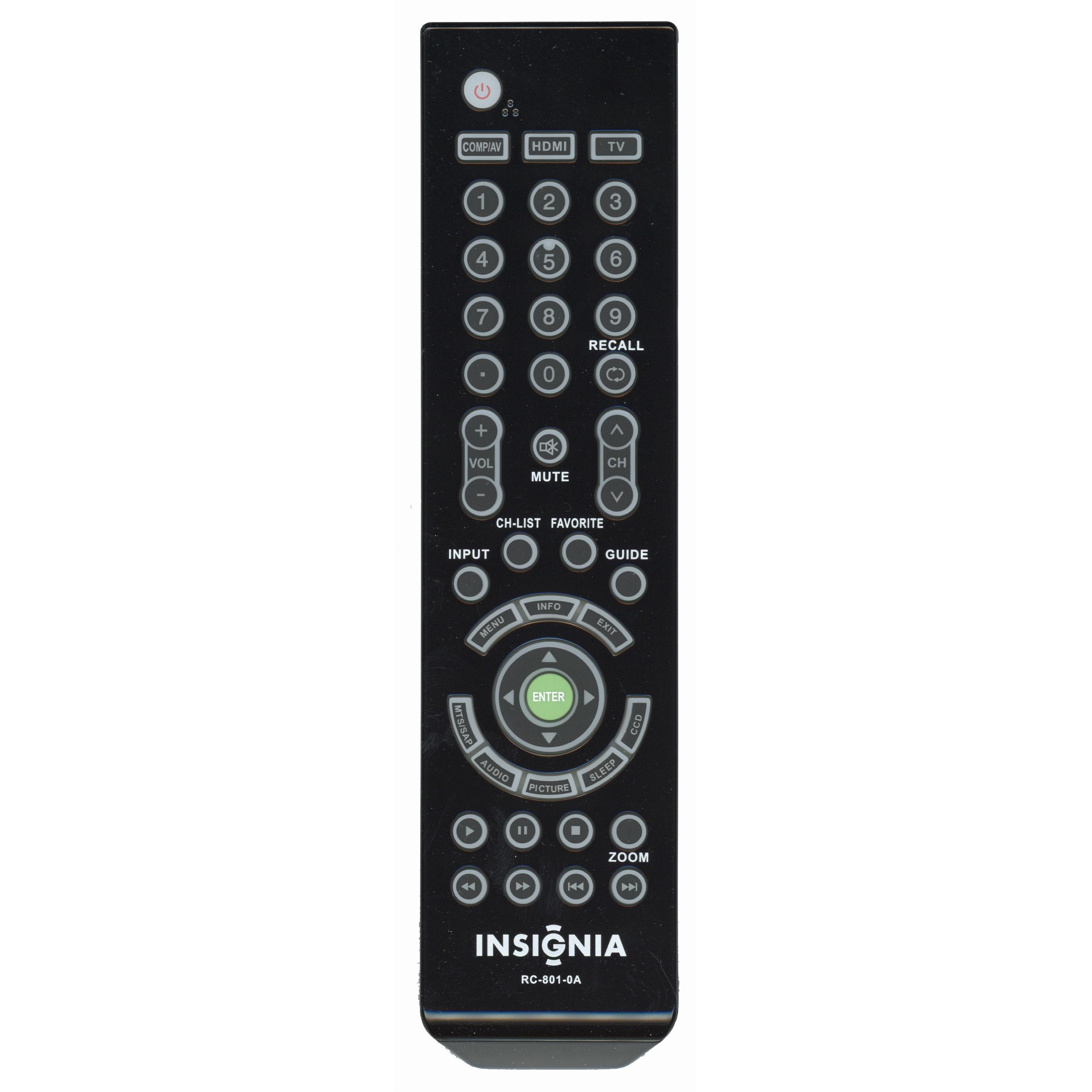 Insignia RC8010A for 2011 TV Remote Control