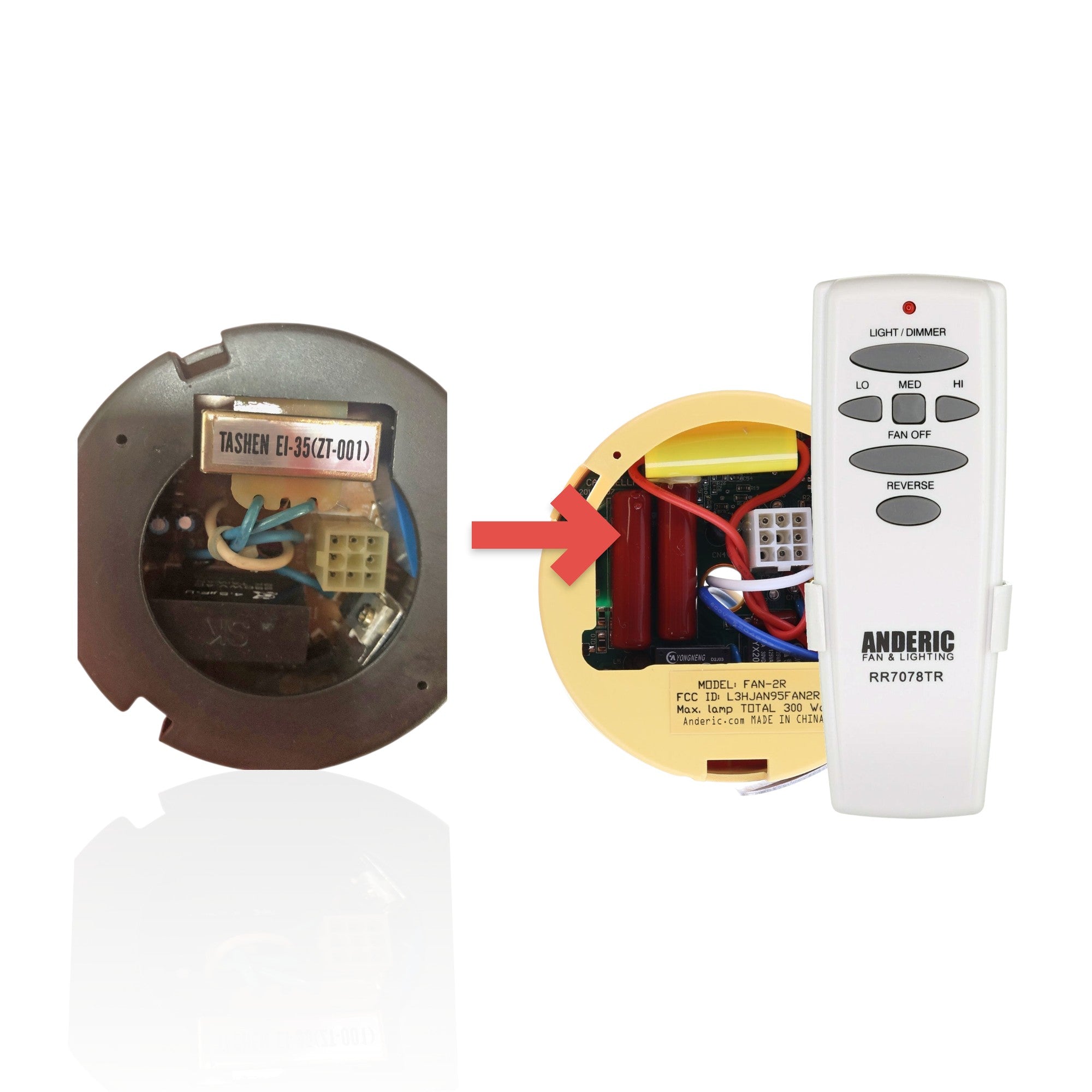 Récepteur pour ventilateur de plafond Kenmore G2H2XJR520R
