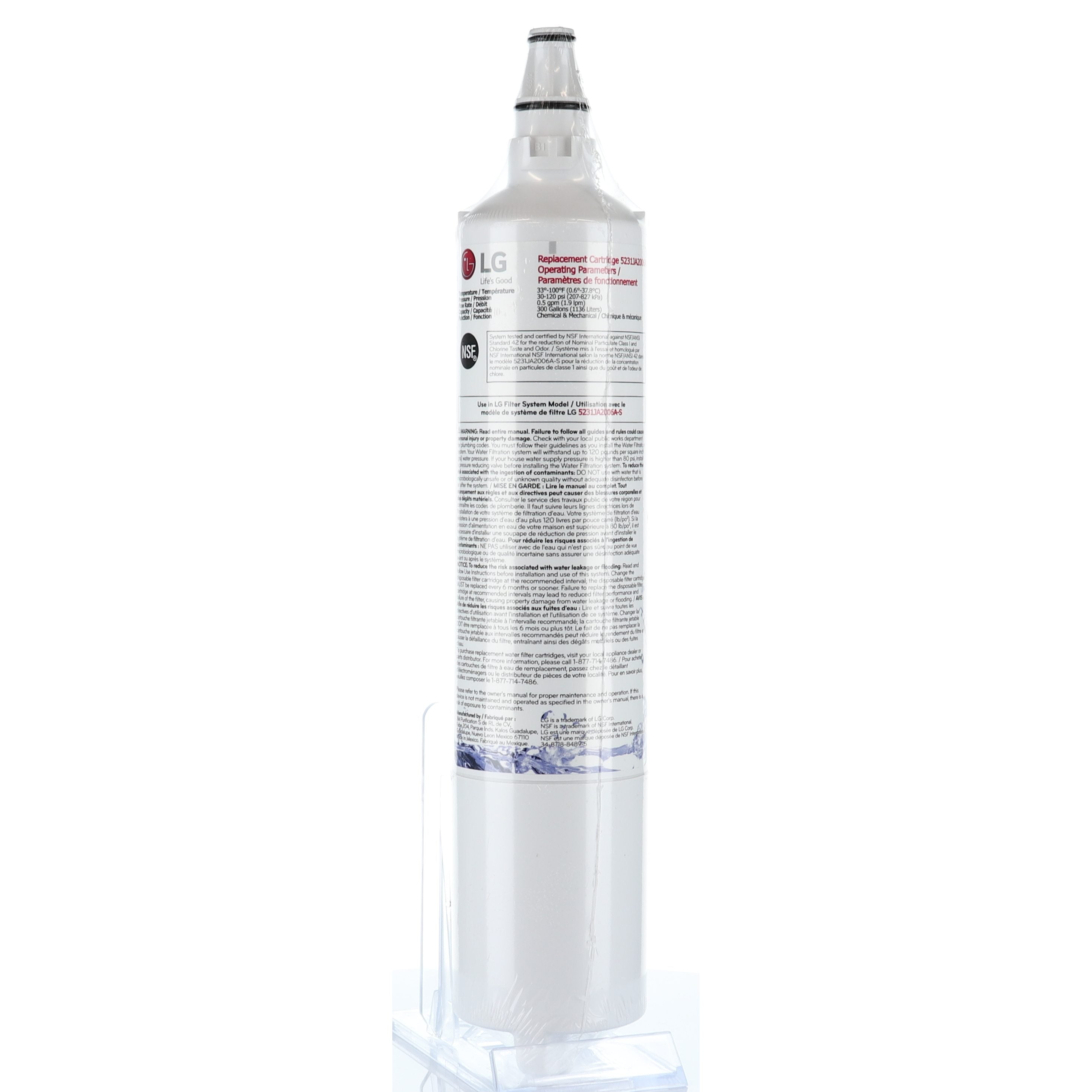 Filtre à eau pour réfrigérateur LG 5231JA2006F