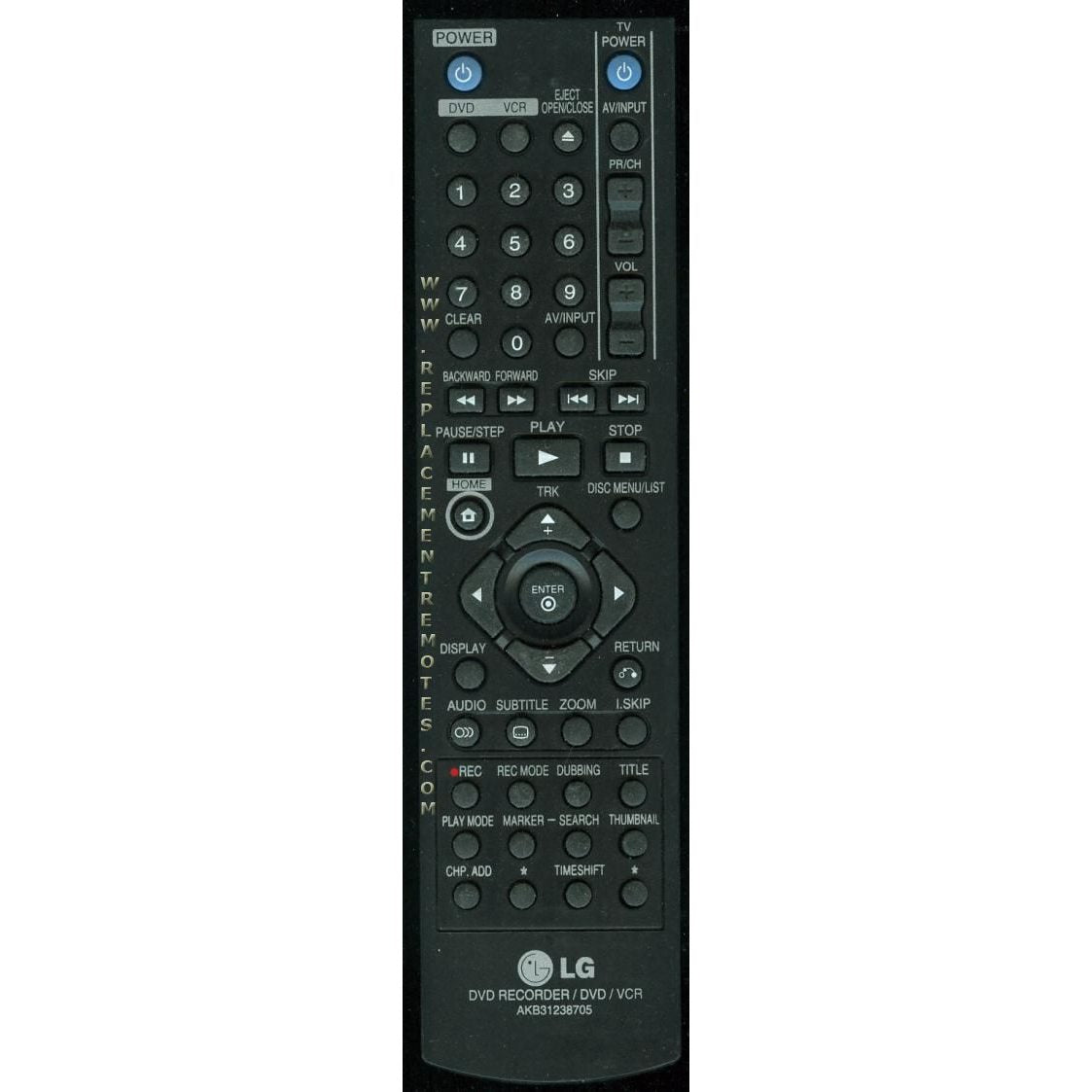 Télécommande pour lecteur DVD-R LG AKB31238705
