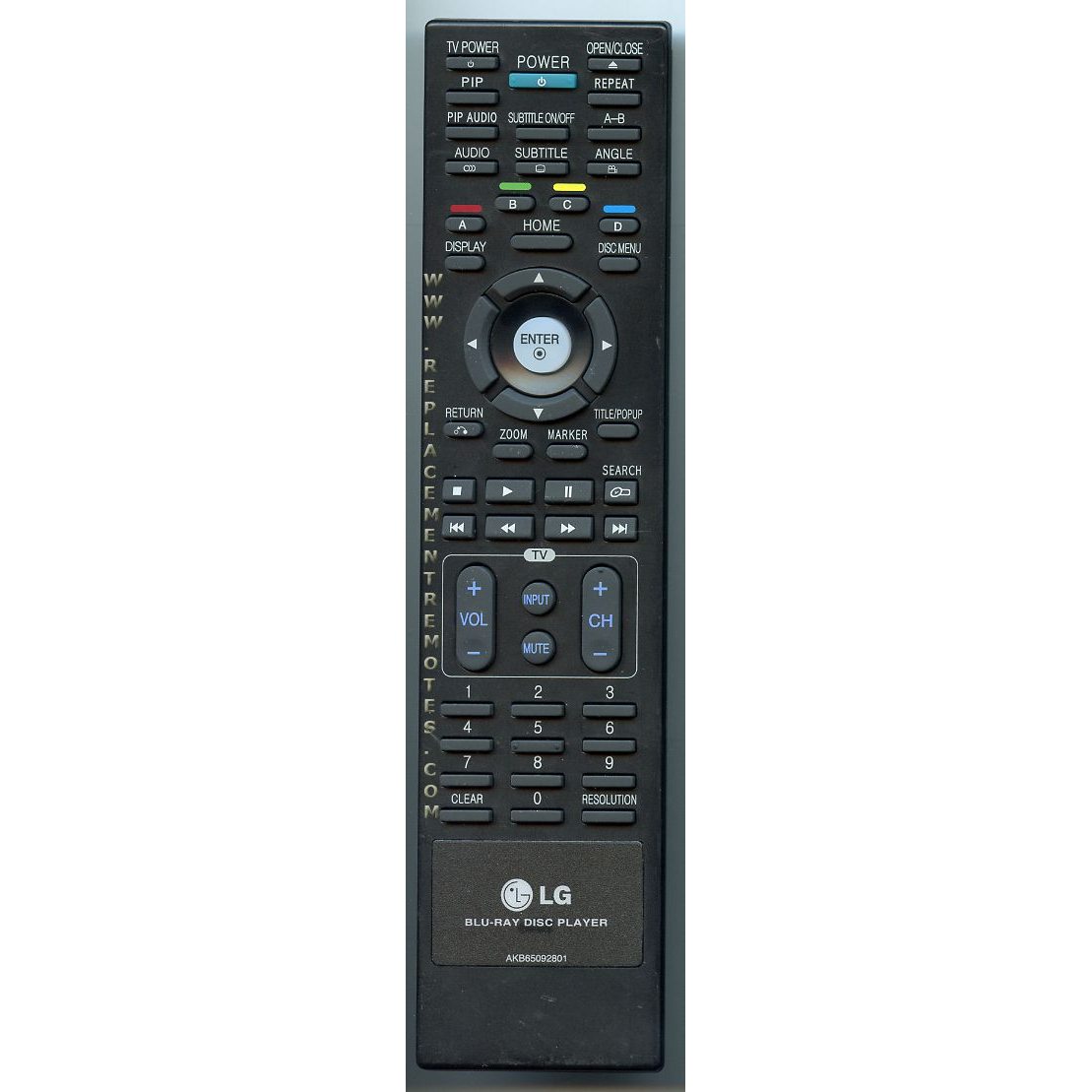 LG AKB65092801 TV Remote Control