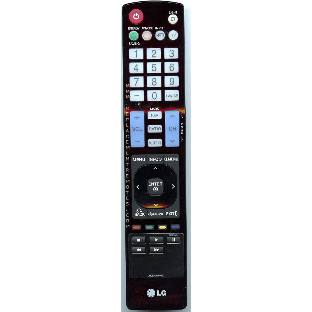 Control remoto para televisor LG AKB72914001
