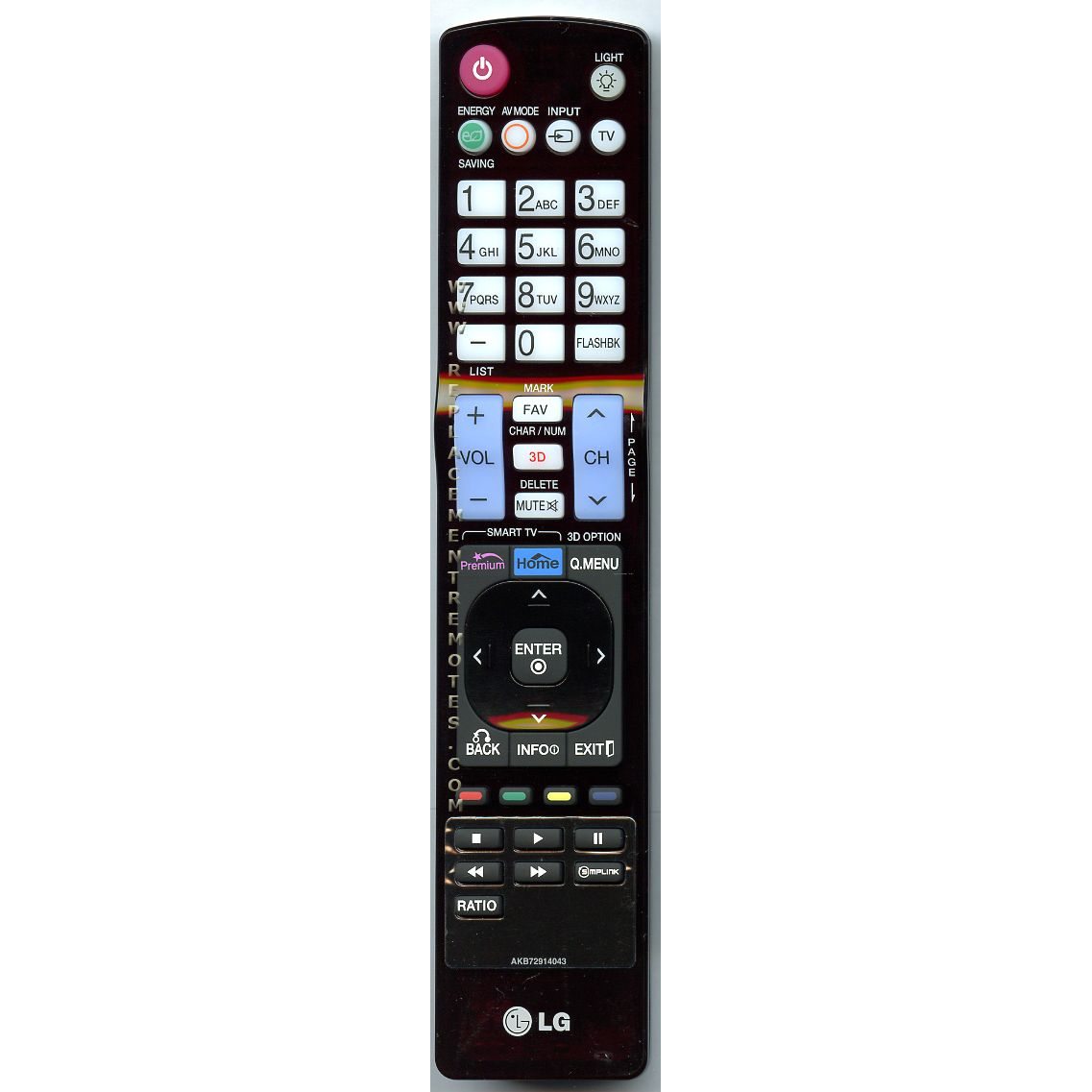 LG AKB72914043 TV Remote Control
