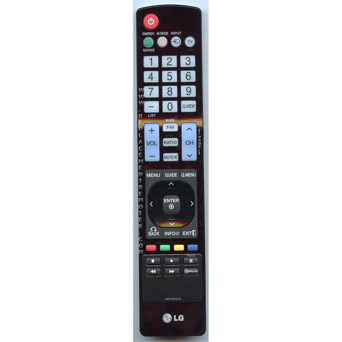 Control remoto para televisor LG AKB72914212