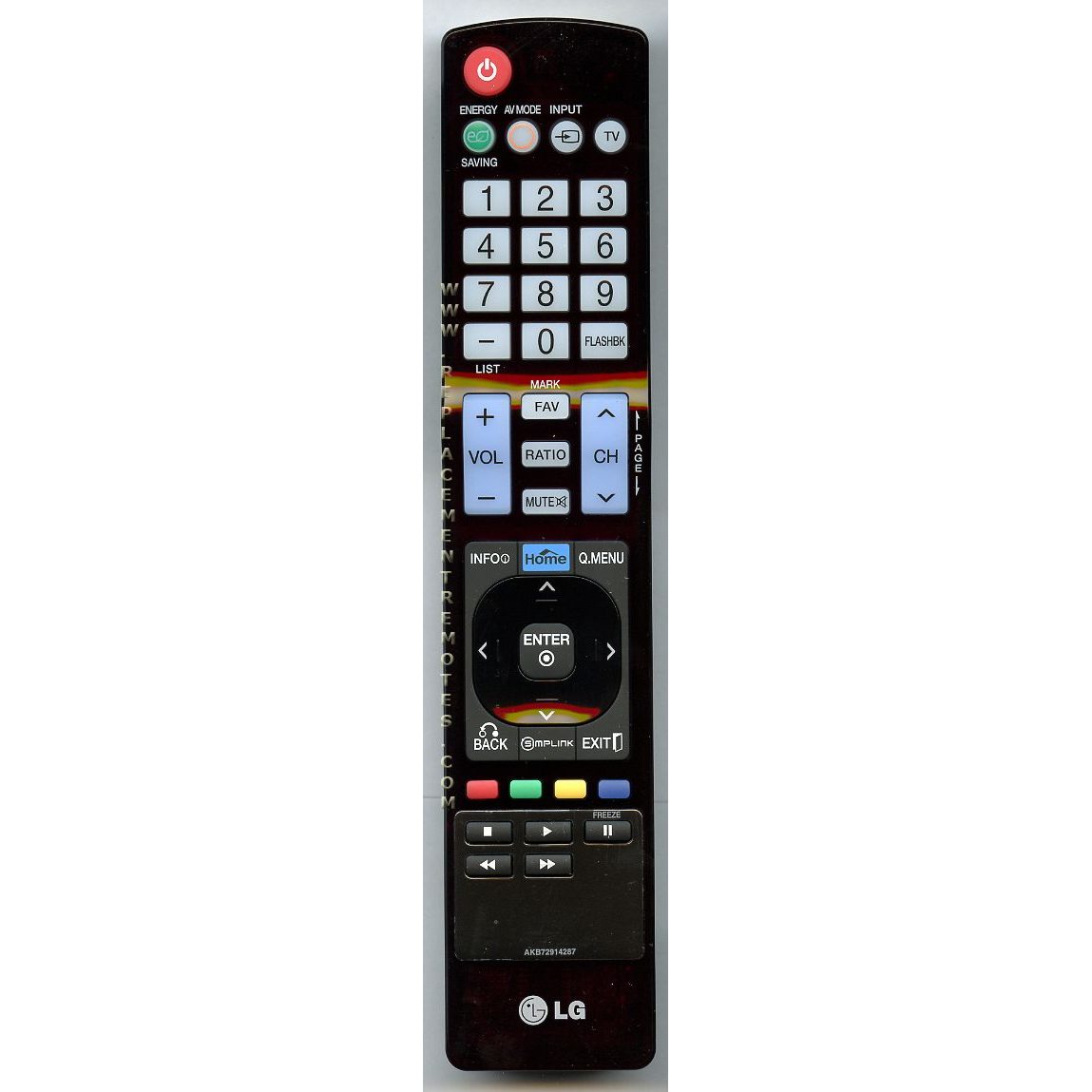 LG AKB72914287 TV Remote Control
