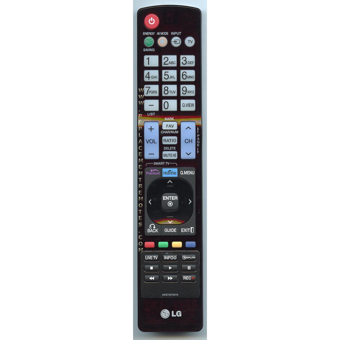 Control remoto para televisor LG AKB73275616