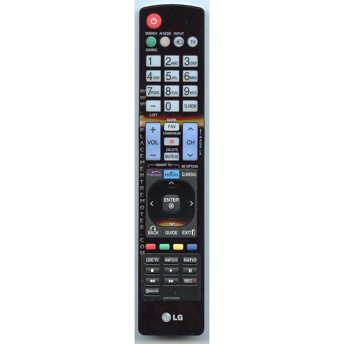 Control remoto para televisor LG AKB73275620