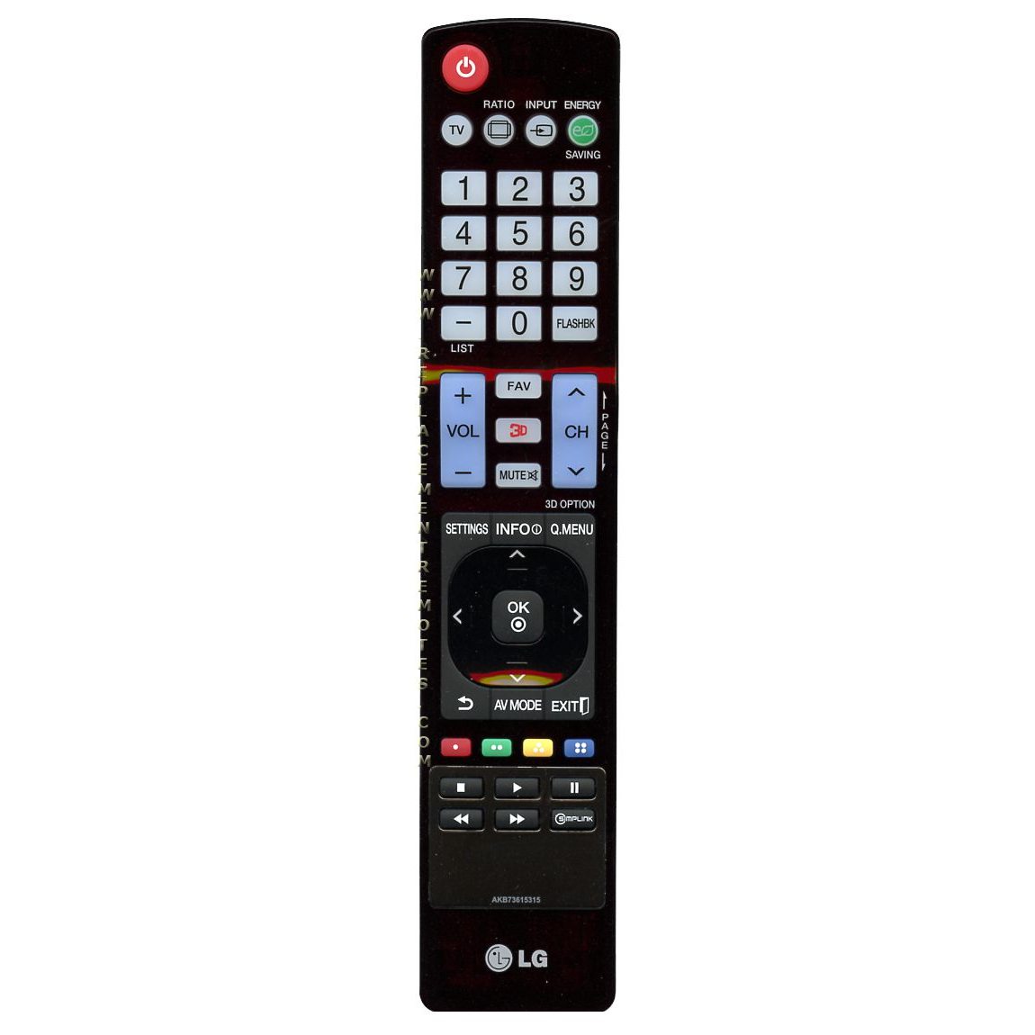 Control remoto para televisor LG AKB73615315