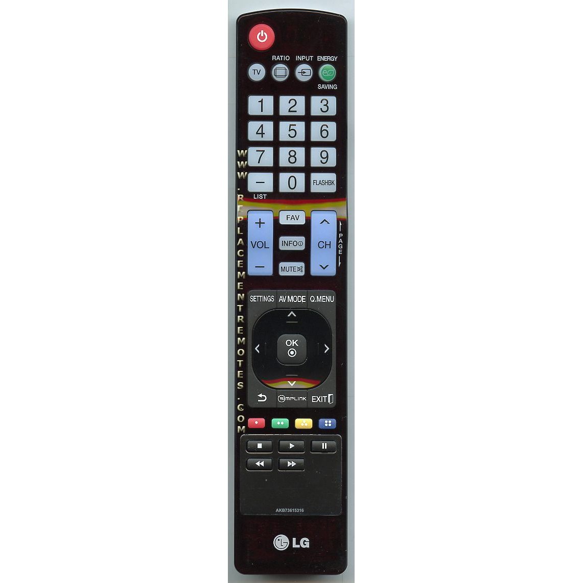 LG AKB73615316 TV Remote Control