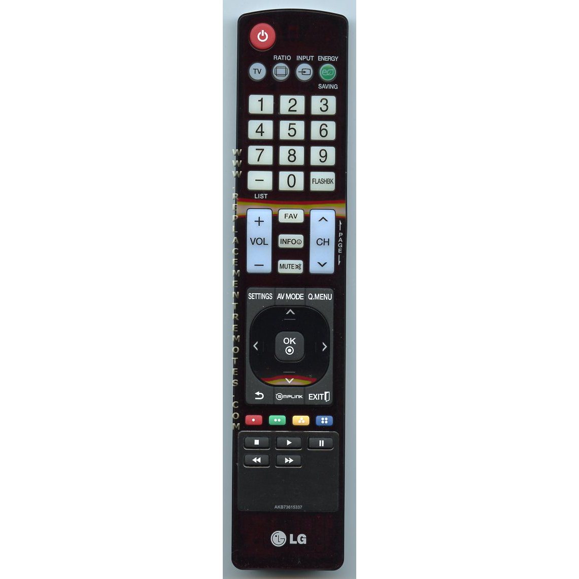 LG AKB73615337 TV Remote Control