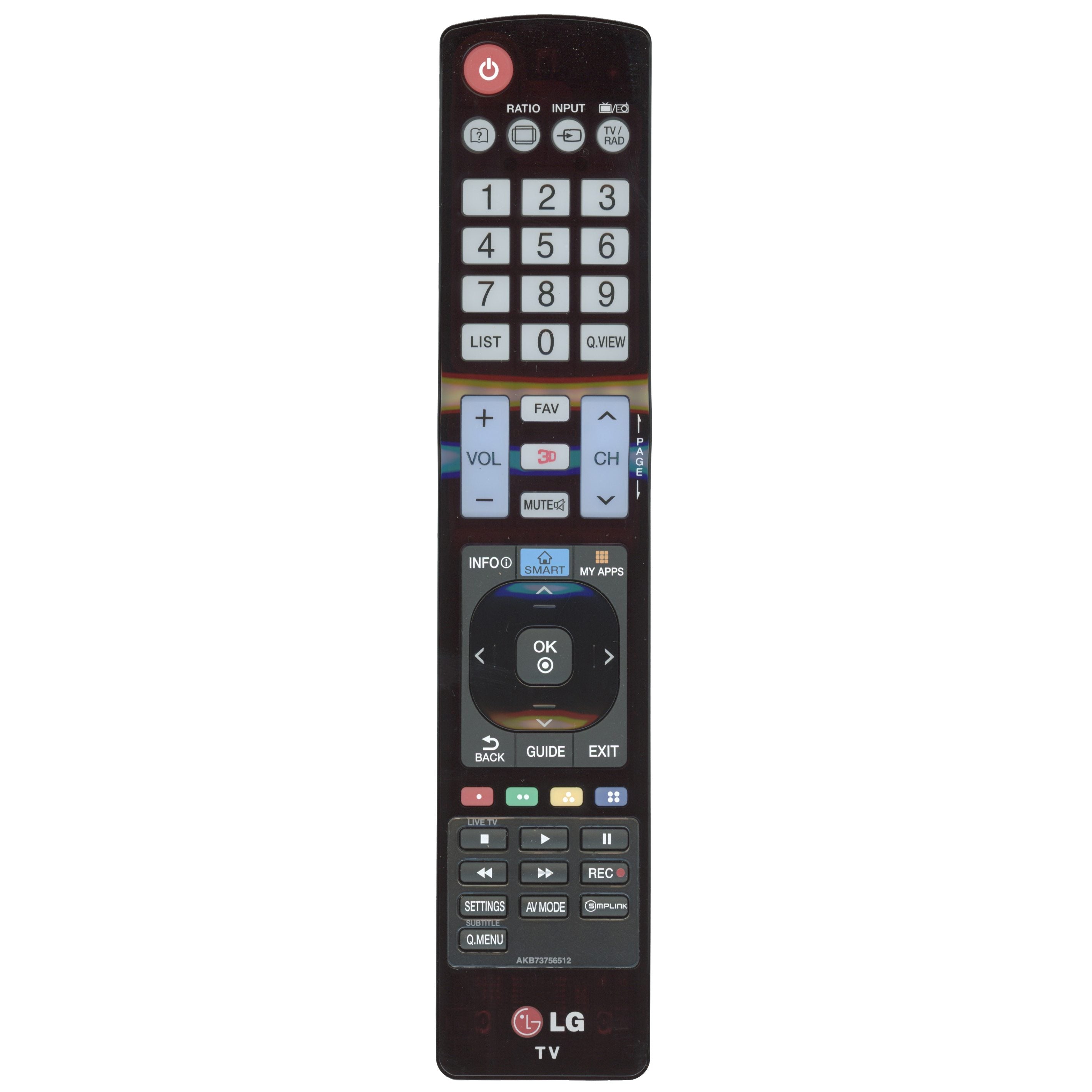 Control remoto para televisor LG AKB73756512