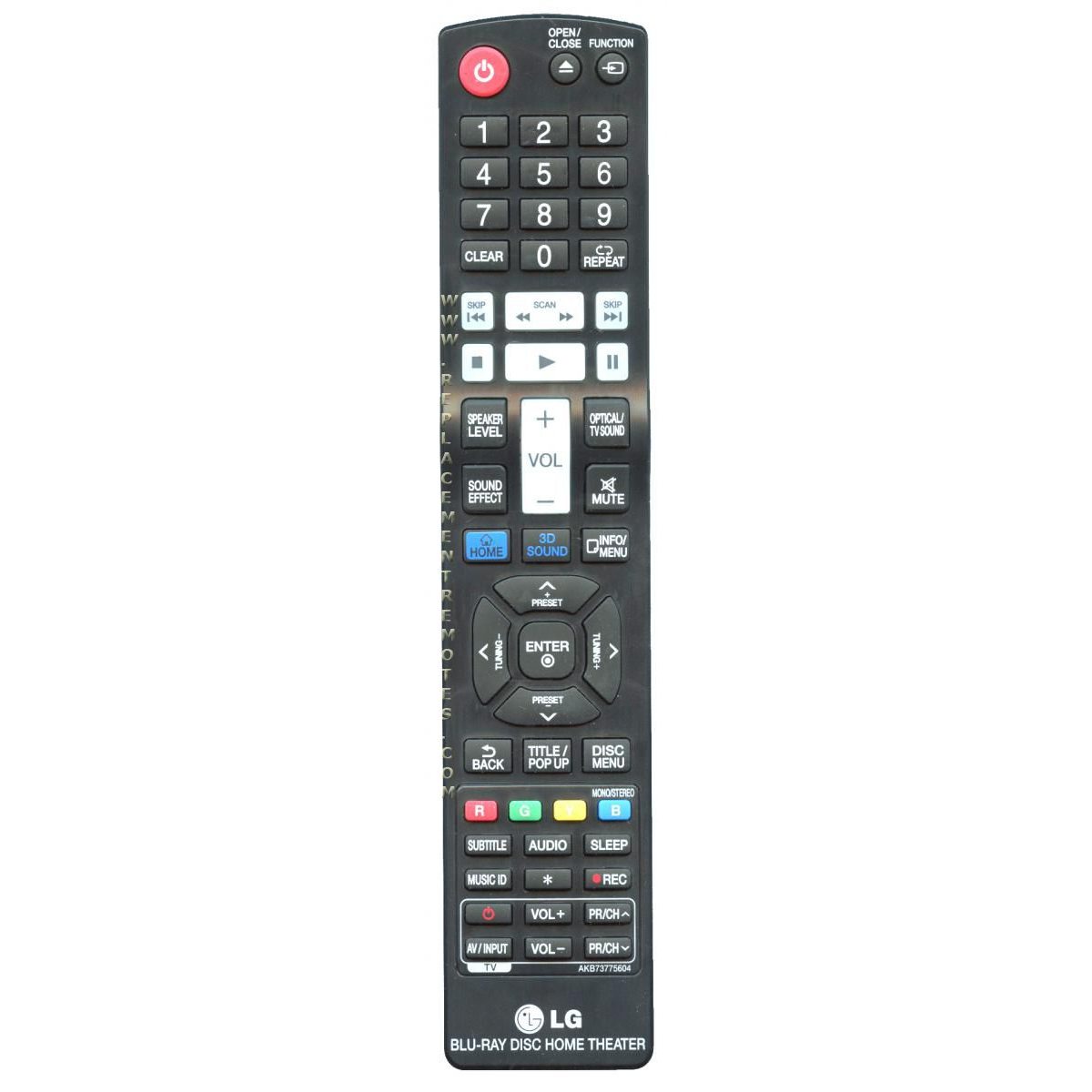 Control remoto para cine en casa con Blu-ray LG AKB73775604