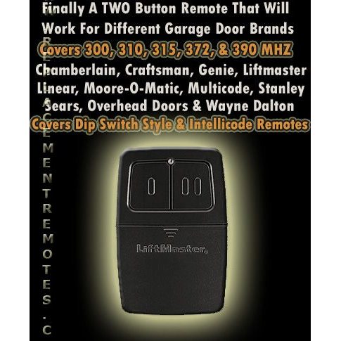 Control remoto universal para abre-puertas de garaje LiftMaster 375LM con 2 botones y visera