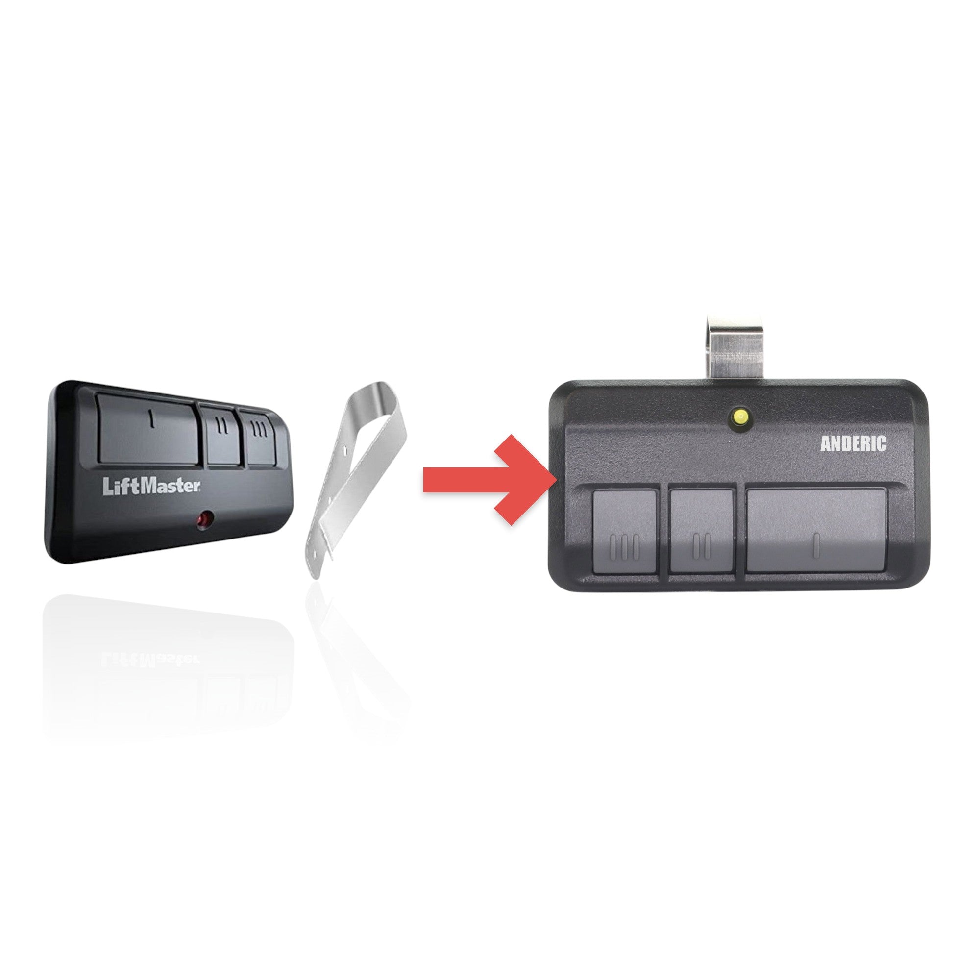 Télécommande d'ouvre-porte de garage LiftMaster 893LM à 3 boutons Vizor 310/315/390 MHz