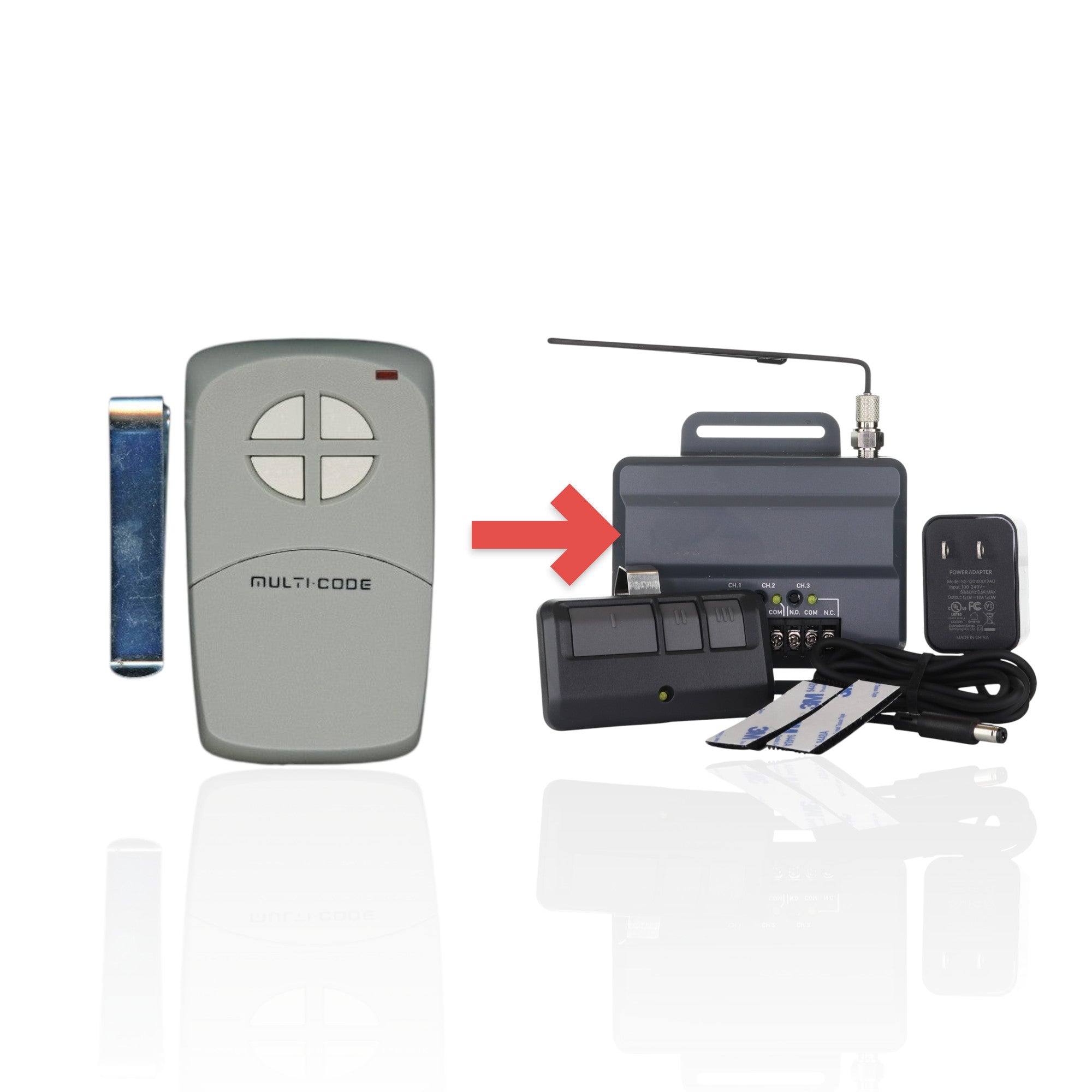 Télécommande d'ouvre-porte de garage multicode Linear 4140 4 boutons 300 MHz