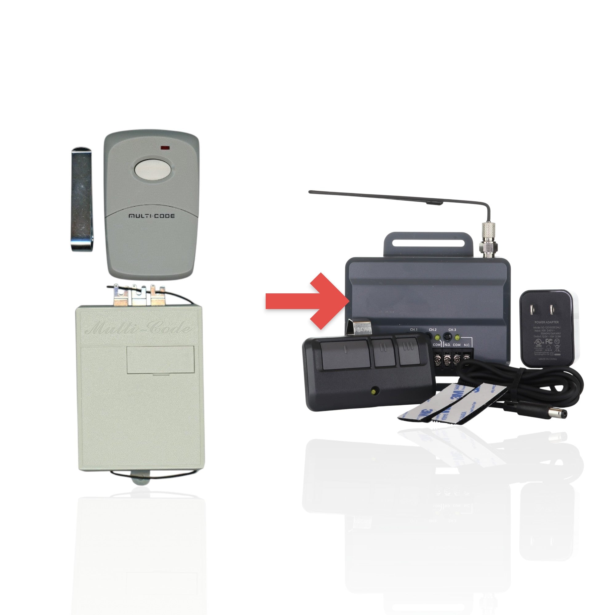 Kit de conversion d'ouvre-porte de garage linéaire multicode MS Télécommande d'ouvre-porte de garage