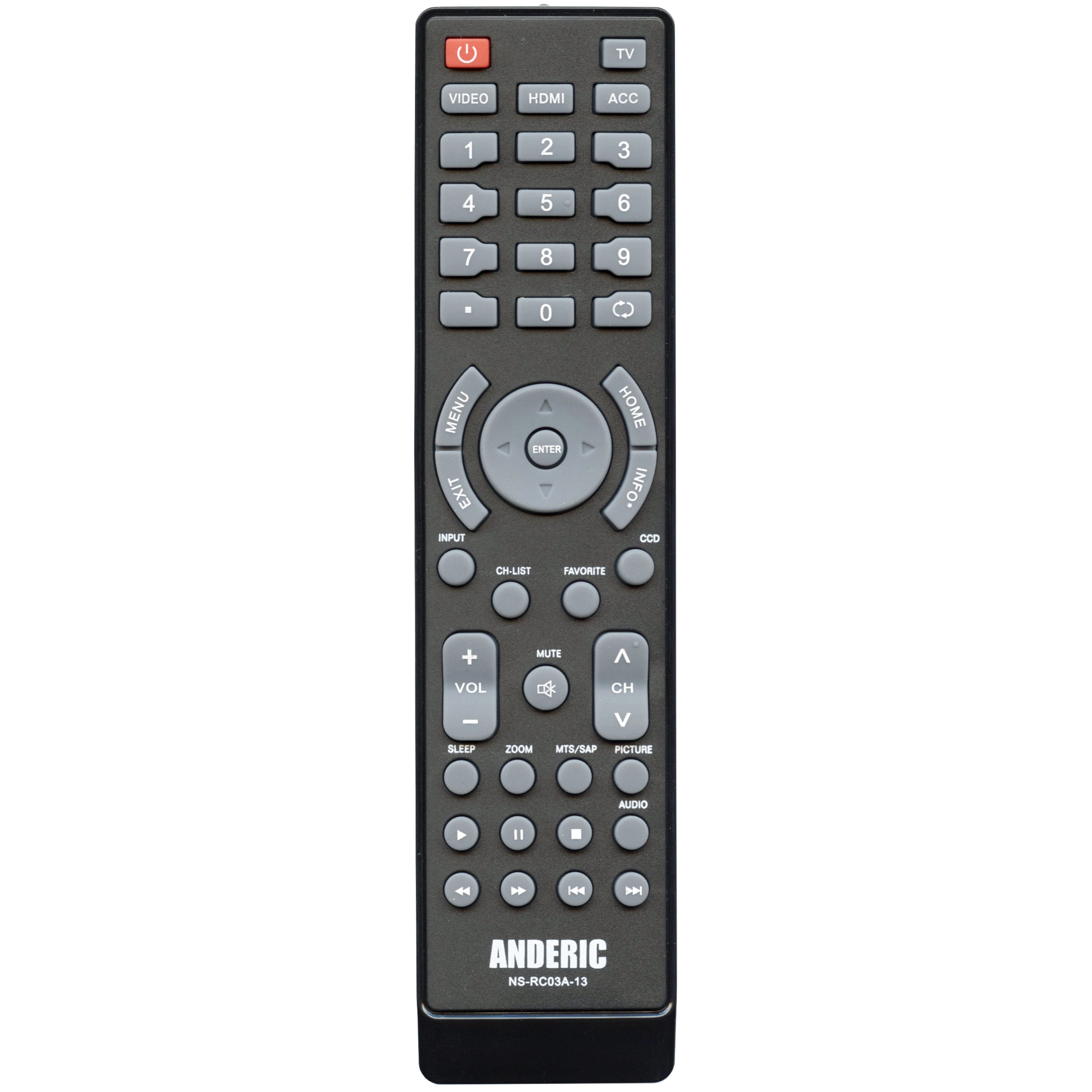 Control remoto Anderic NSRC03A13 para televisor Insignia - NSRC03A13