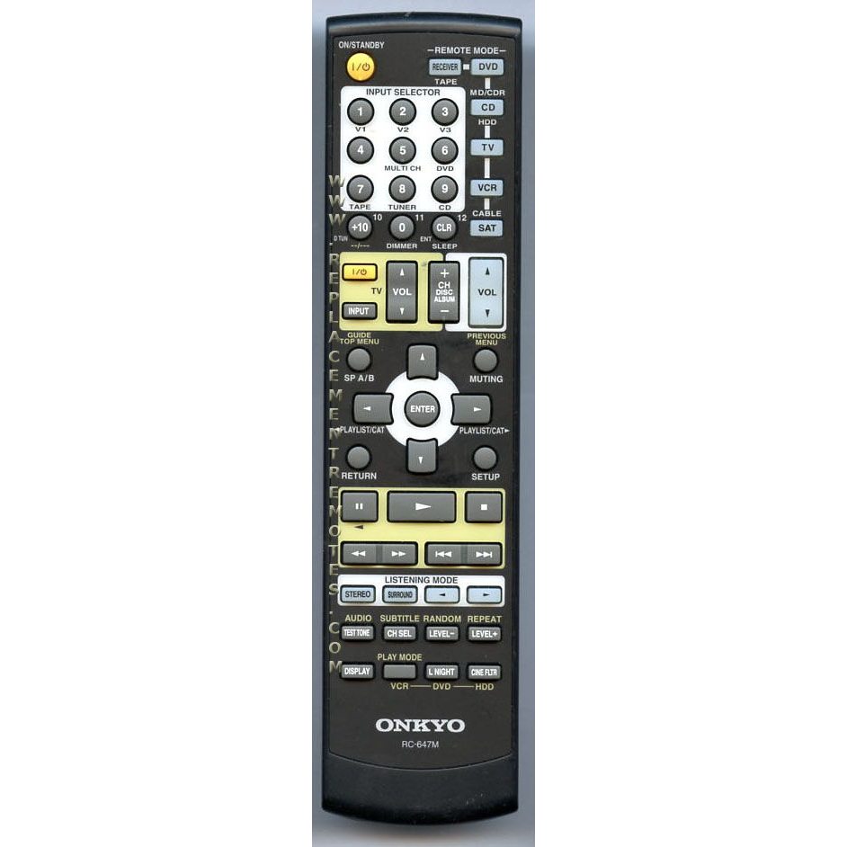 Onkyo RC647M Receiver Remote Control | RC-647M