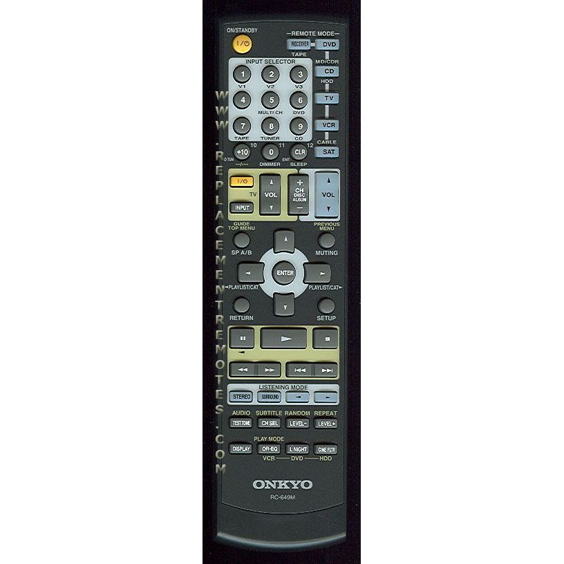 Onkyo RC649M Receiver Remote Control | RC-649M
