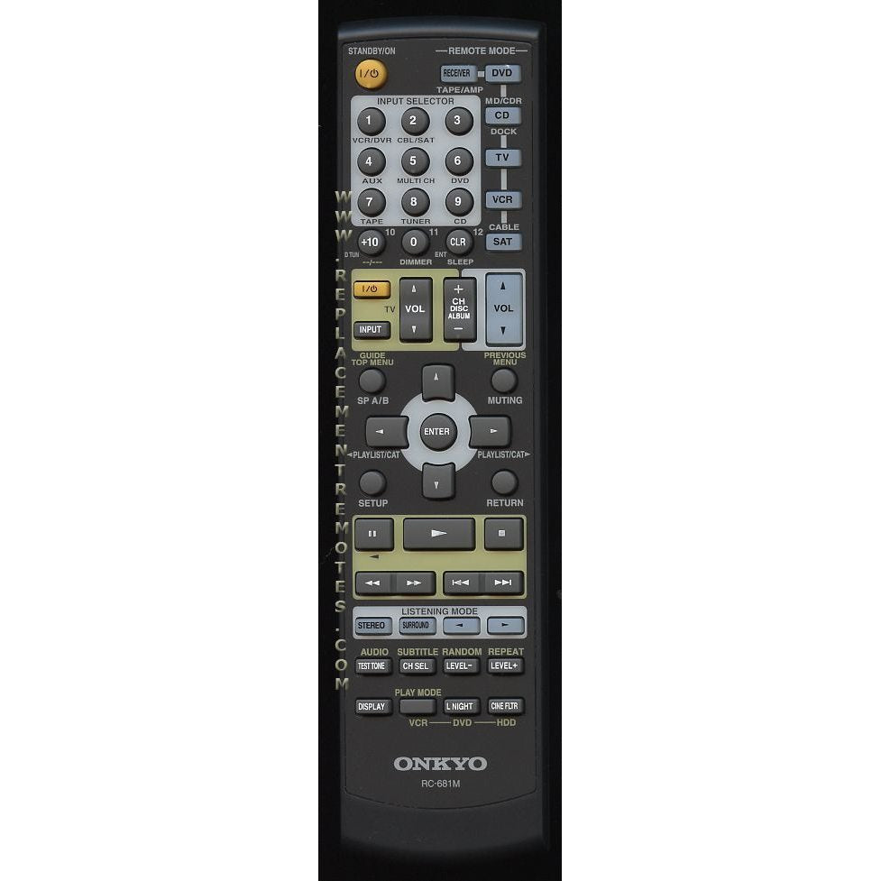 Onkyo RC681M Receiver Remote Control | RC-681M