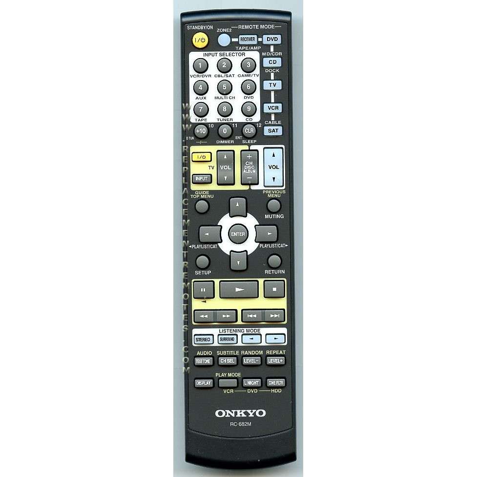 Onkyo RC682M Receiver Remote Control | RC-682M