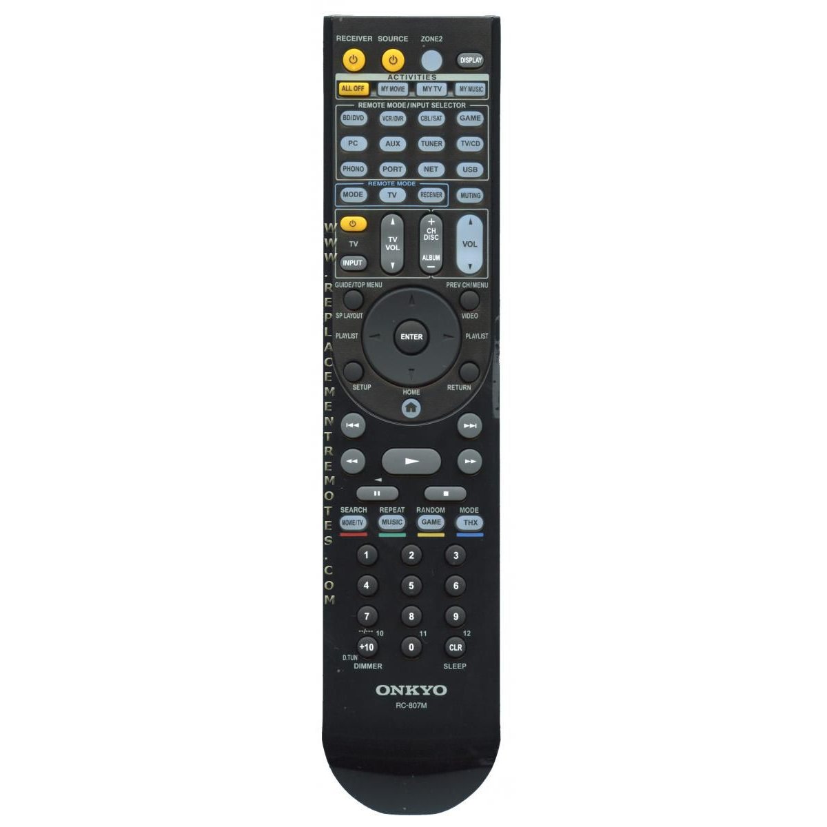 Télécommande du récepteur Onkyo RC807M