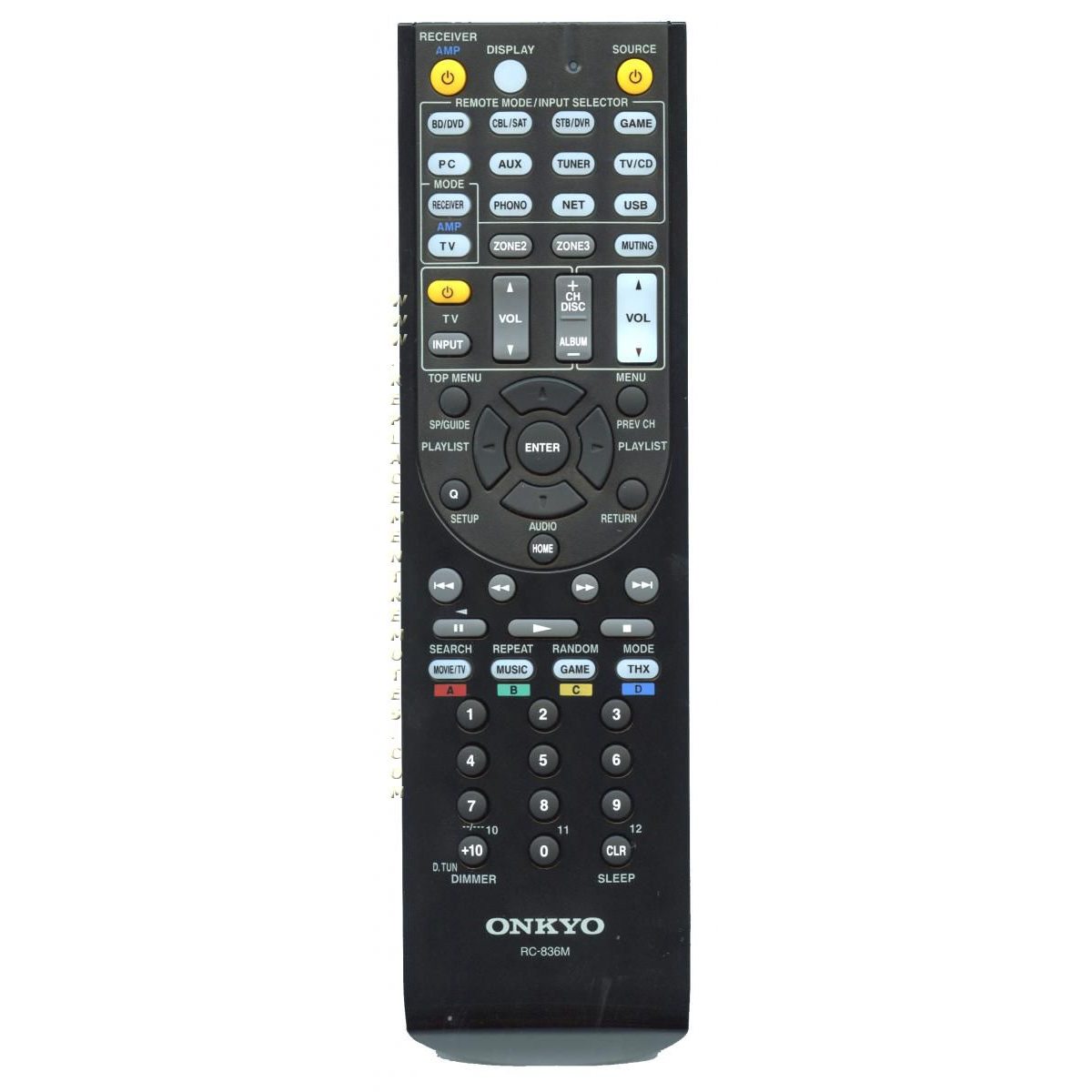 Onkyo RC836M Receiver Remote Control | RC-836M