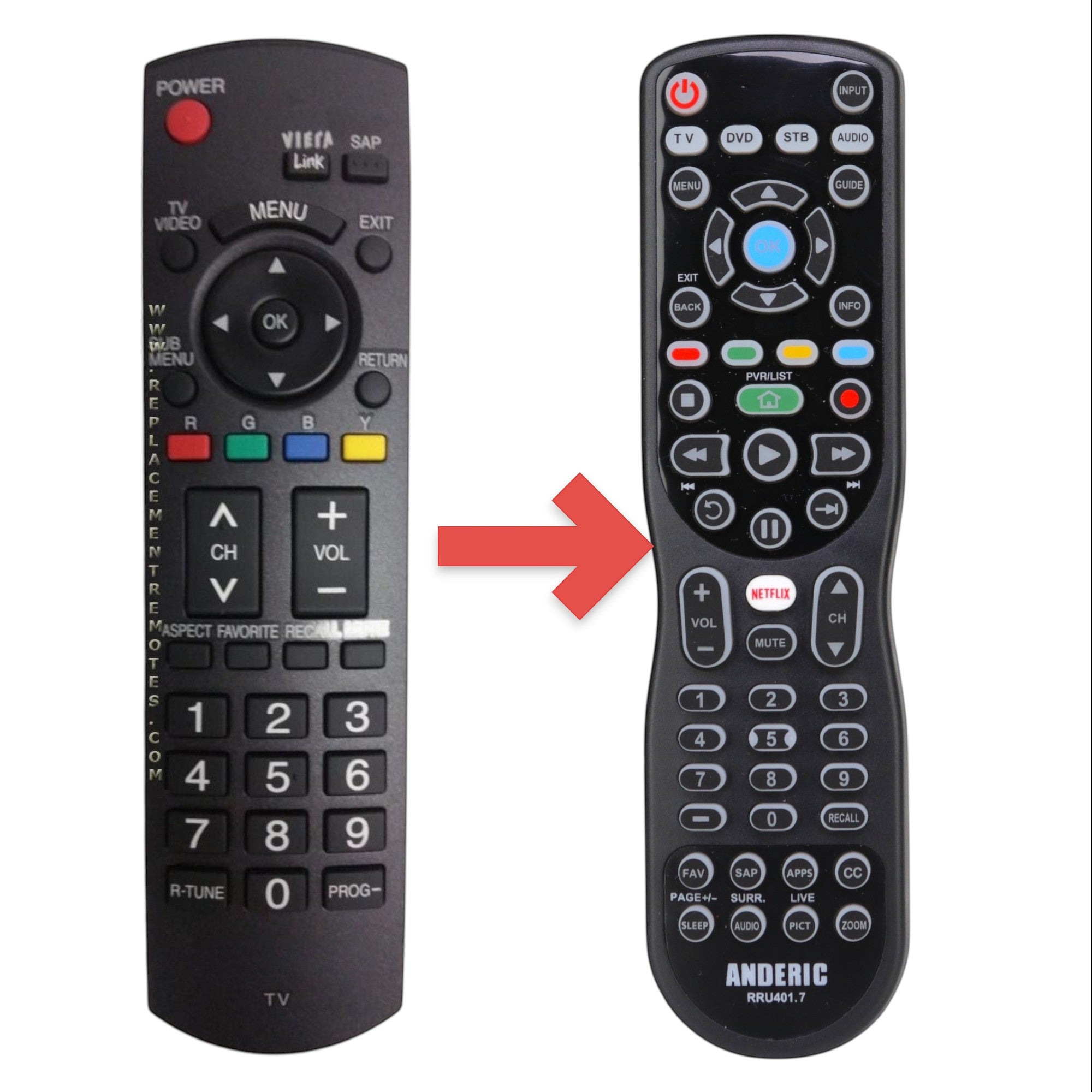 Control remoto para televisor Panasonic N2QAYB000104